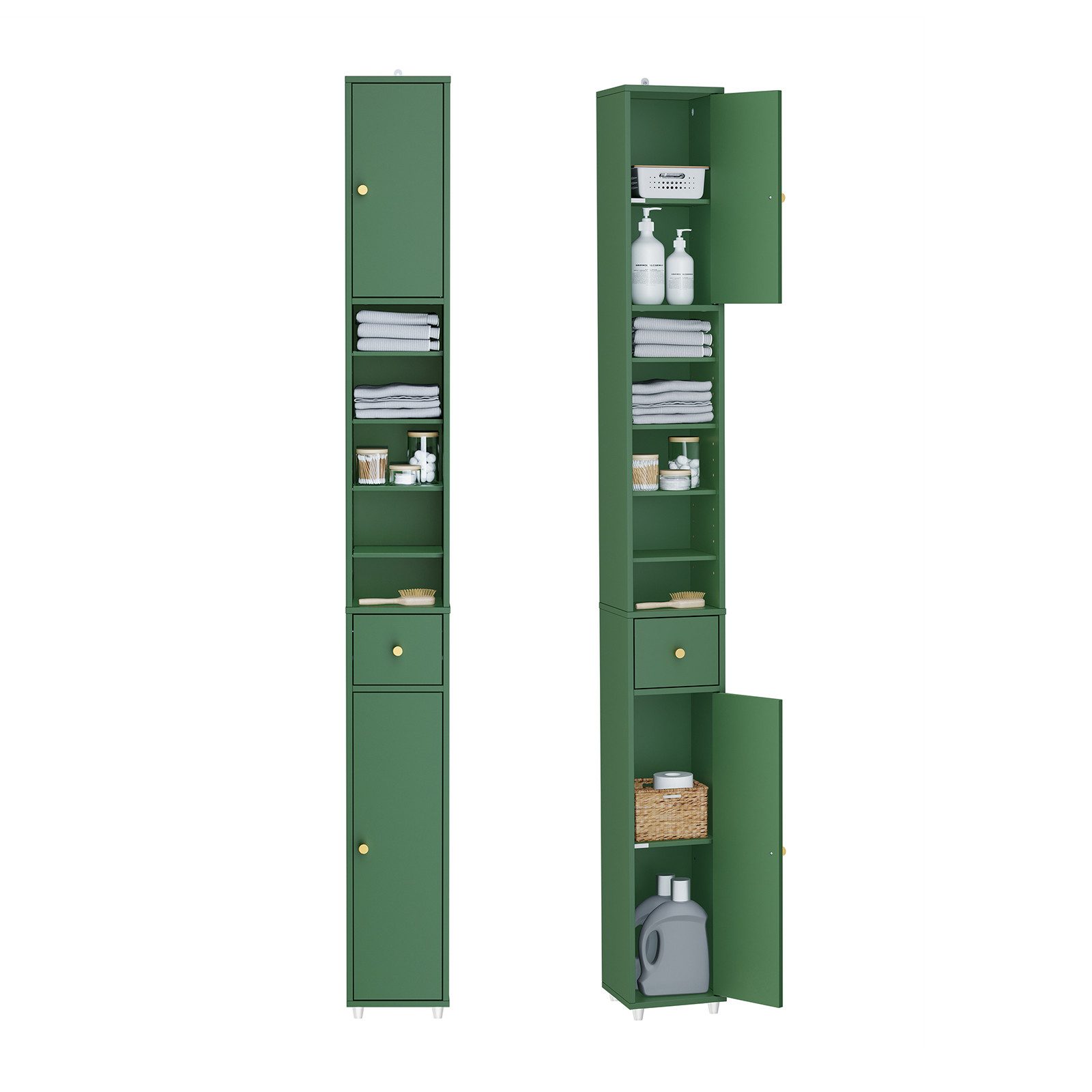 SoBuy Hochschrank BZR34, Badschrank schmal, Badezimmermöbel, Wasserabweisen günstig online kaufen