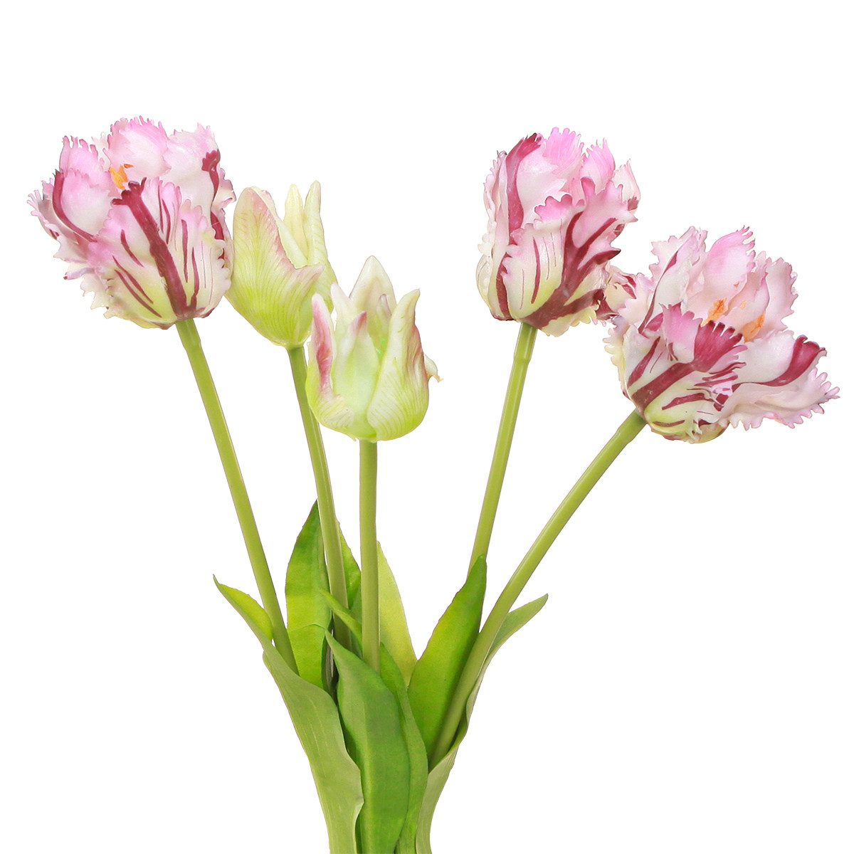 Kunstblume Tulpenstrauß 40cm Lila Papageientulpen künstlich 5 Blüten, Viana günstig online kaufen