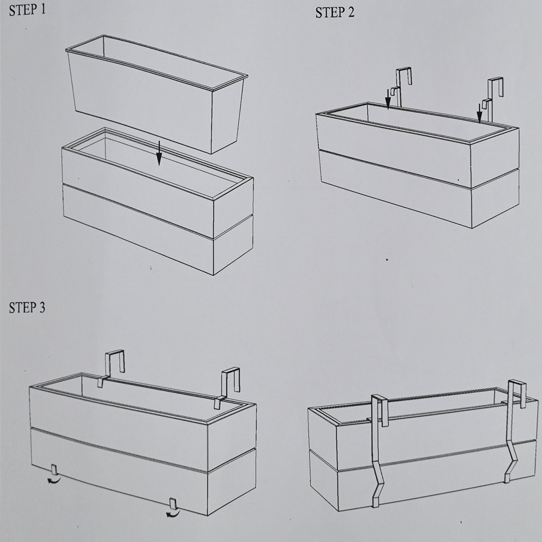 Balkonkasten dasmöbelwerk Akazie 18,5 Pflanzkasten 62 cm x