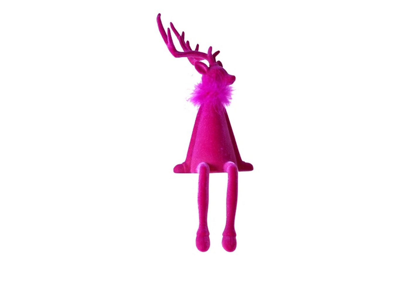 Macosa Home Kantenhocker Weihnachtsdeko Hirsch sitzend 26 oder 40 cm samtig beflockt modern (Dekoration Weihnachtsdeko, 1 St., Dekofigur modern Weihnachten), Dekohirsch, Weihnachtsfiguren, Rentier
