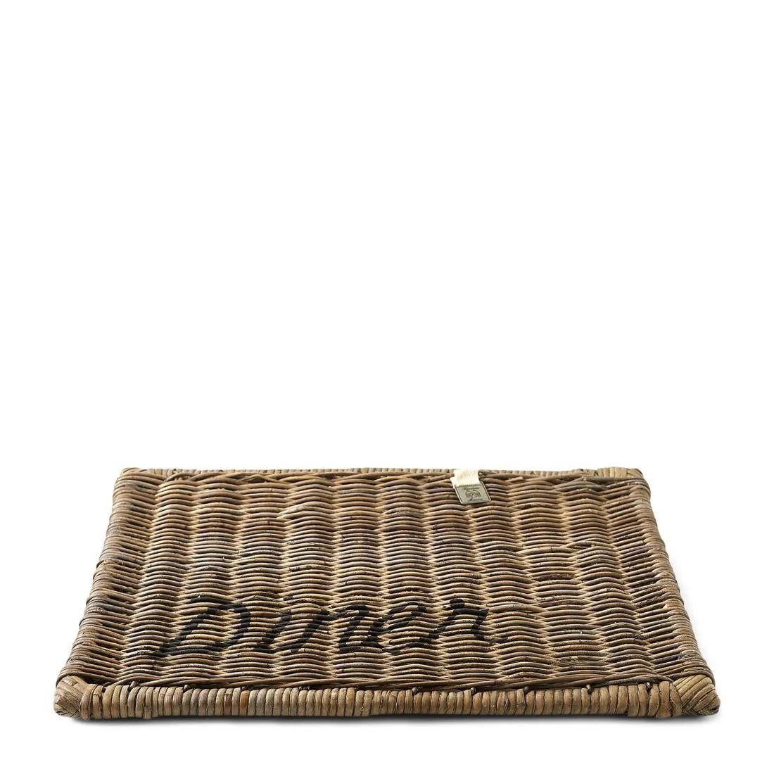 Platzset, Rustic Rattan Placemat Diner black Tischset, Rivièra Maison
