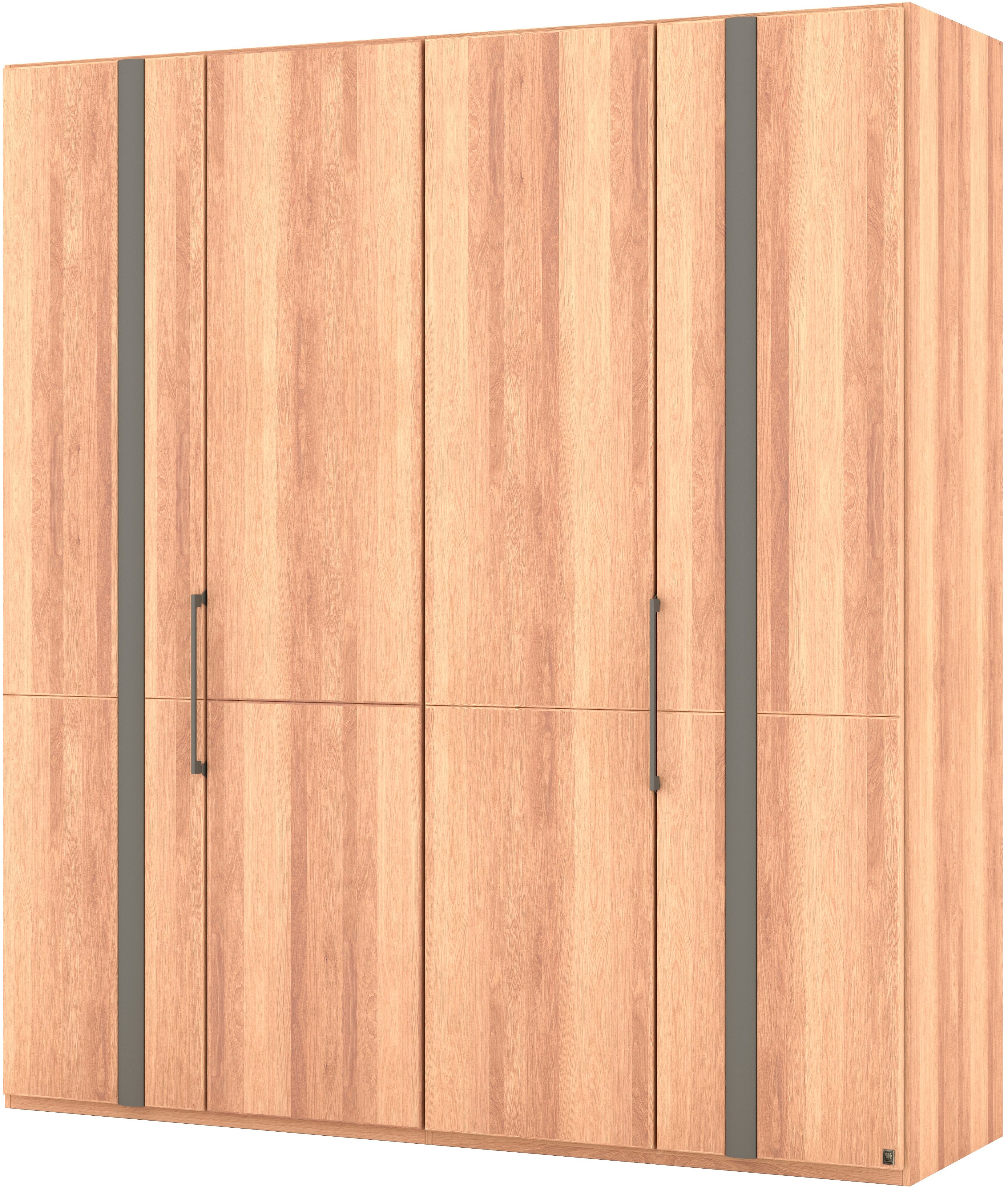 Musterring Kleiderschrank Sorrent, Kleiderschrank, teilmassiv Eiche (mit Türdämpfern, in 5 Breiten & 2 Höhen, extra Böden, MADE IN GERMANY) Türen in Eiche massiv mit Absetzung in Schiefer, verschiedene Maße