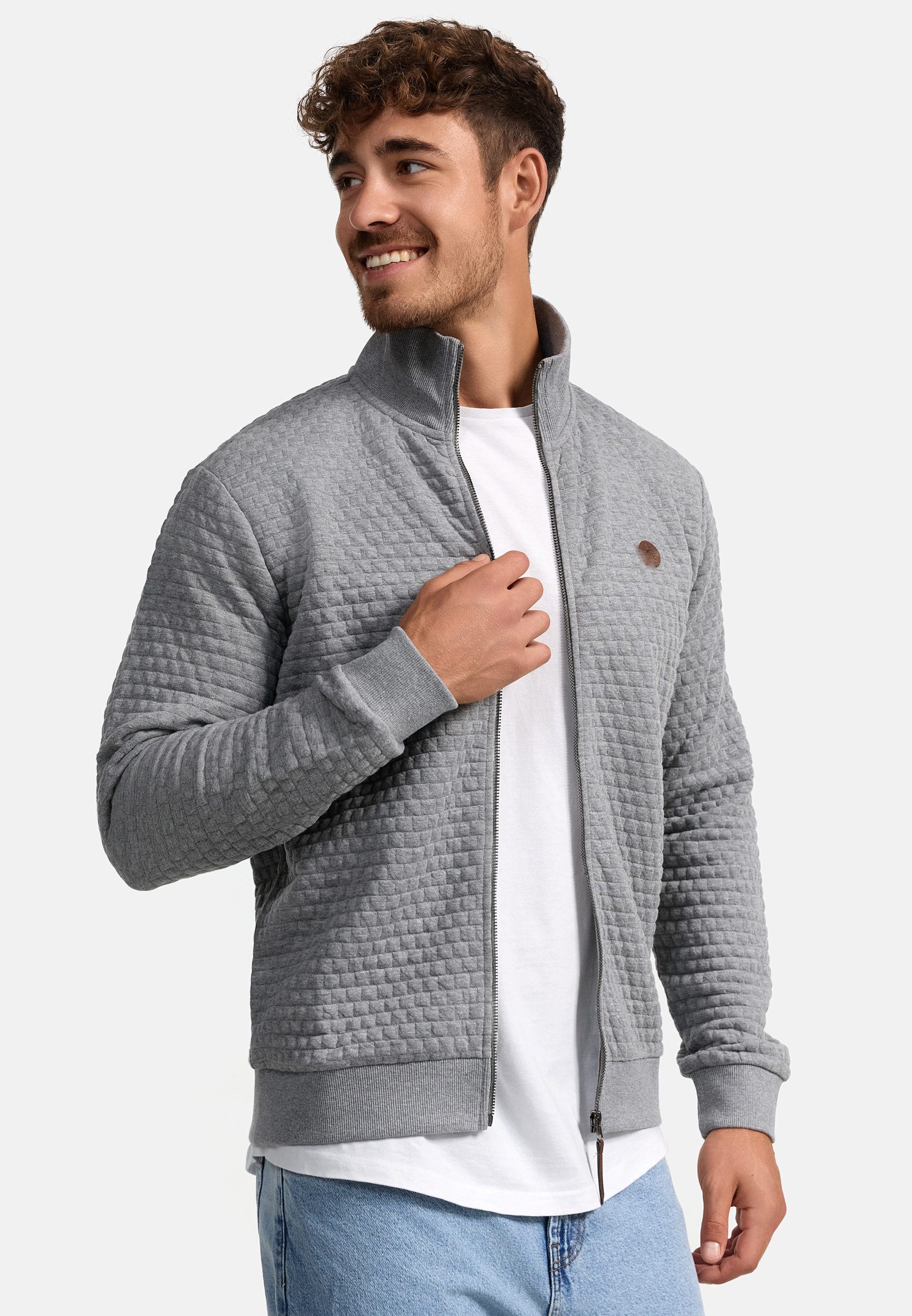 Indicode Sweatjacke Herren Bermie Herrenjacke Reißverschluss mit strukturierter Oberfläche