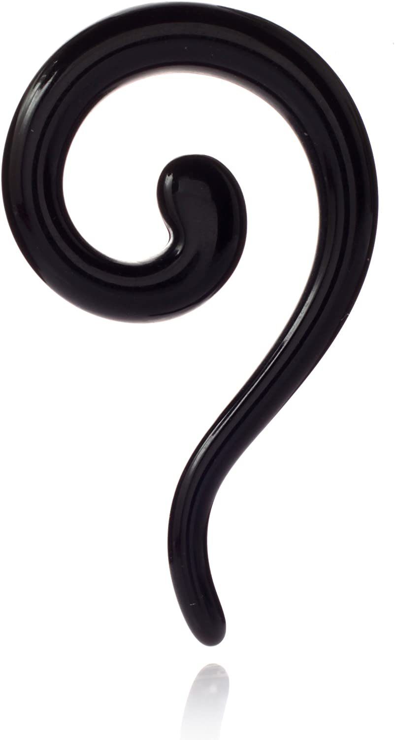 Karisma Piercing-Set Ohr Dehnung Schnecke Spirale Expander Acryl UV Schwarz - 1818.WH.2mm