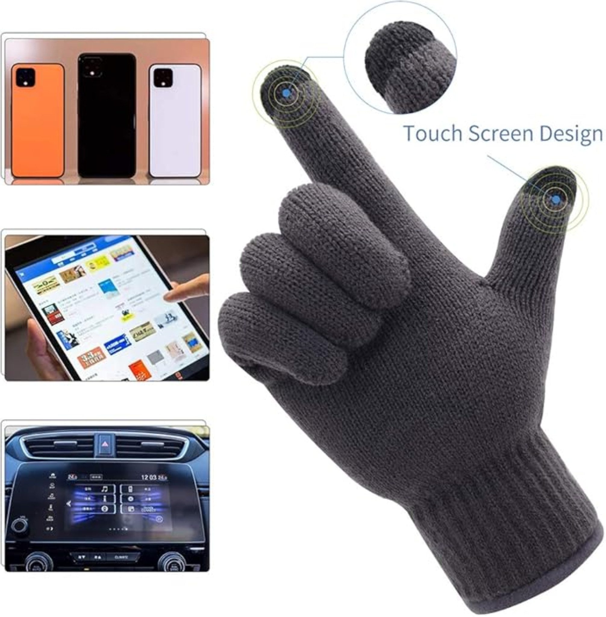 LA CUTE Strickhandschuhe Herren Winterhandschuhe mit Touchscreen und Kaschm günstig online kaufen