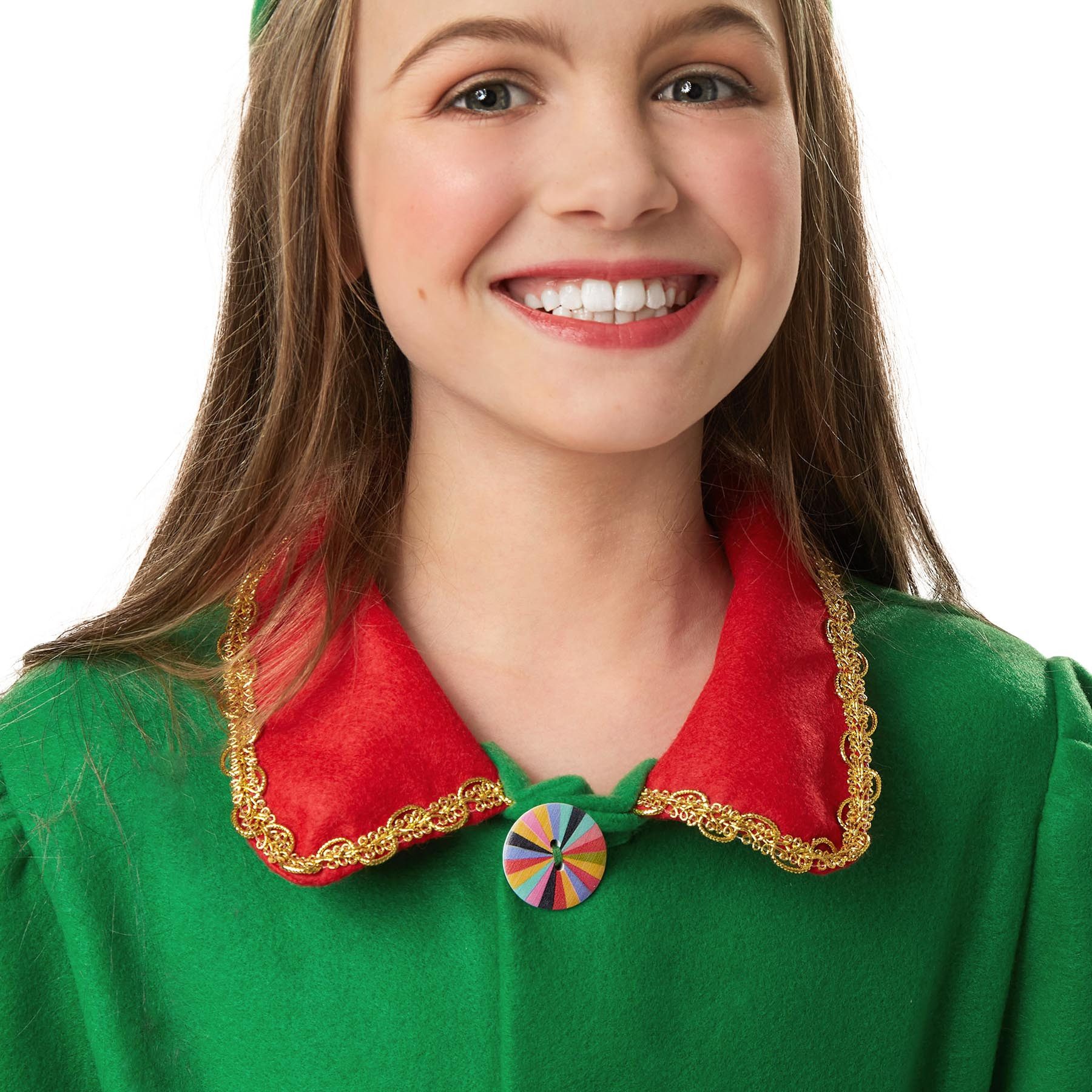 dressforfun Angel Costume, Girl's Costume, Busy Elf, Christmas Costume in Red and Green