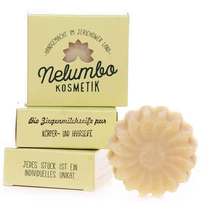 Nelumbo Kosmetik Handseife Ziegenmilchseife pur, 75 g