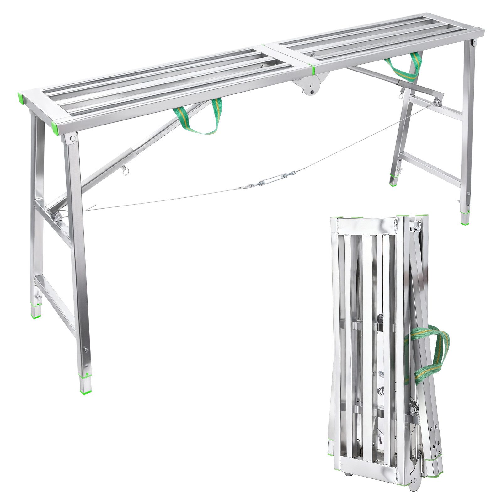 Vellora Arbeitsplattform Arbeitsplattform Arbeitsbühne Arbeitspodest Trittbank Rutschfest, Höhenverstellbar, faltbar