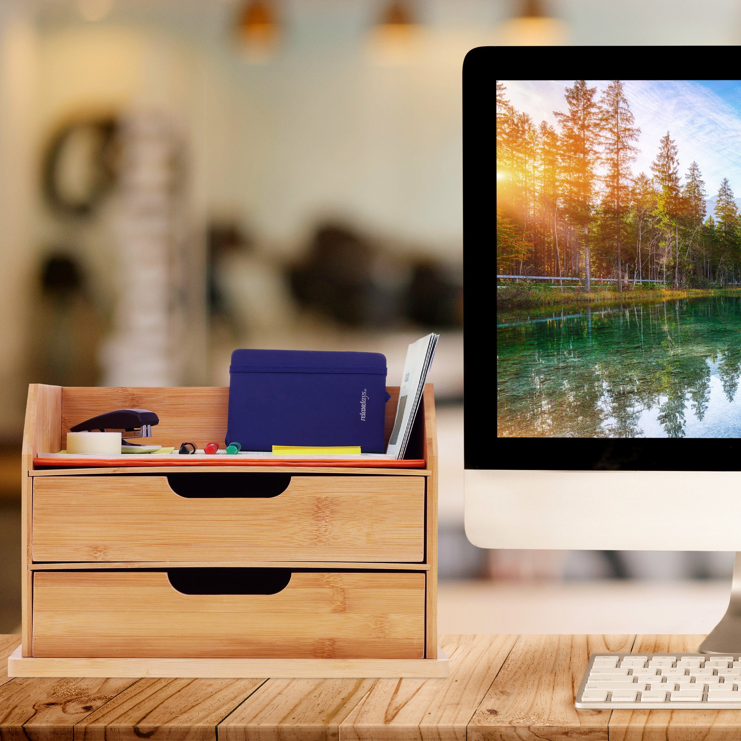 Thumbnail - relaxdays Organizer Schreibtisch-Organizer mit Schubfächern