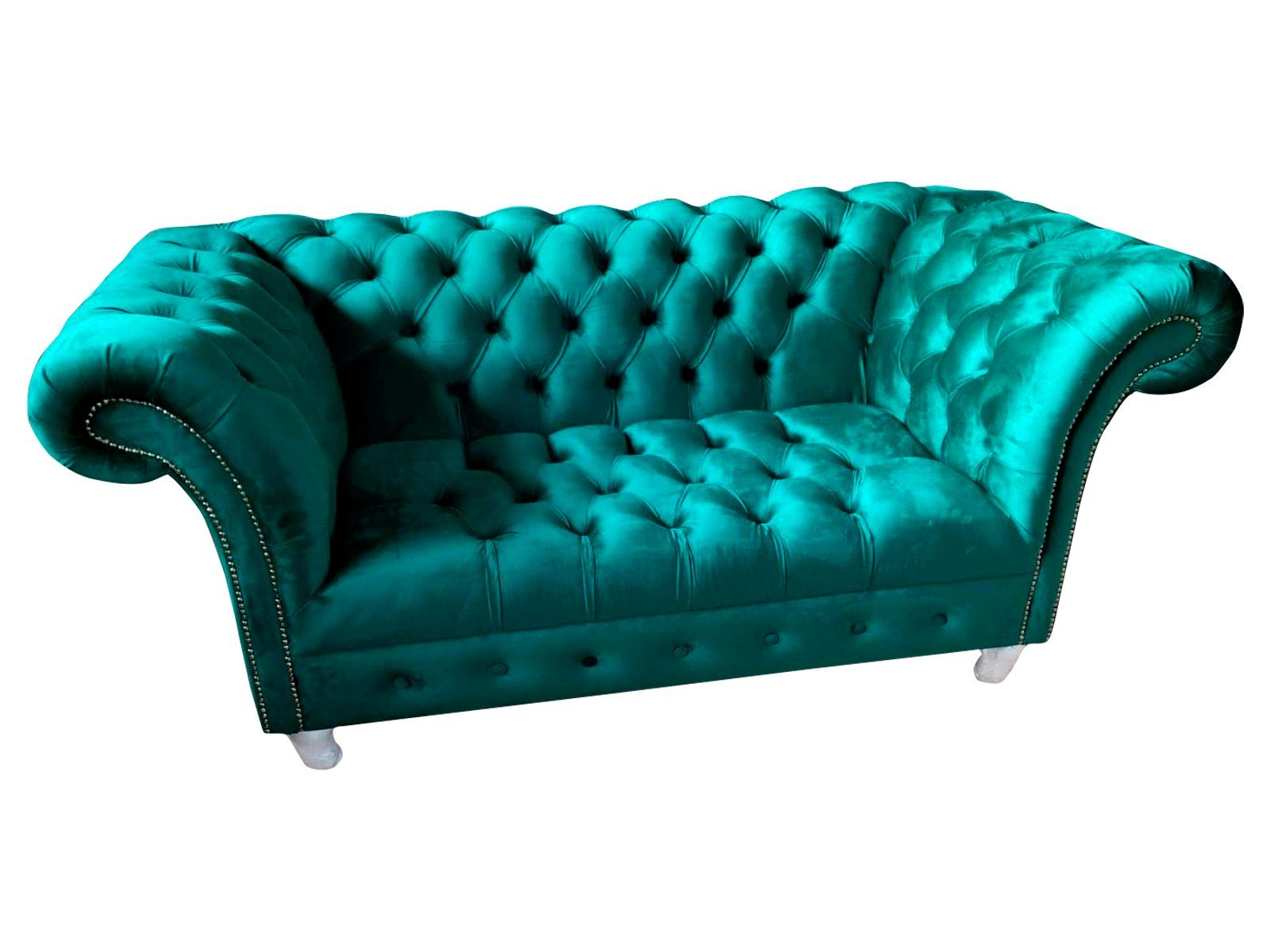 JVmoebel blau Chesterfield in Modernes Sofa Chesterfield-Sofa handgefertigt 2-Sitzer
