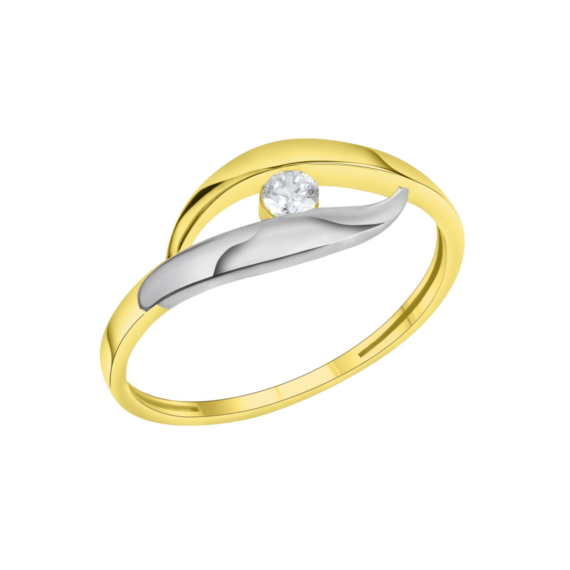 Vivance Fingerring 375/- Gelbgold bicolor Zirkonia günstig online kaufen