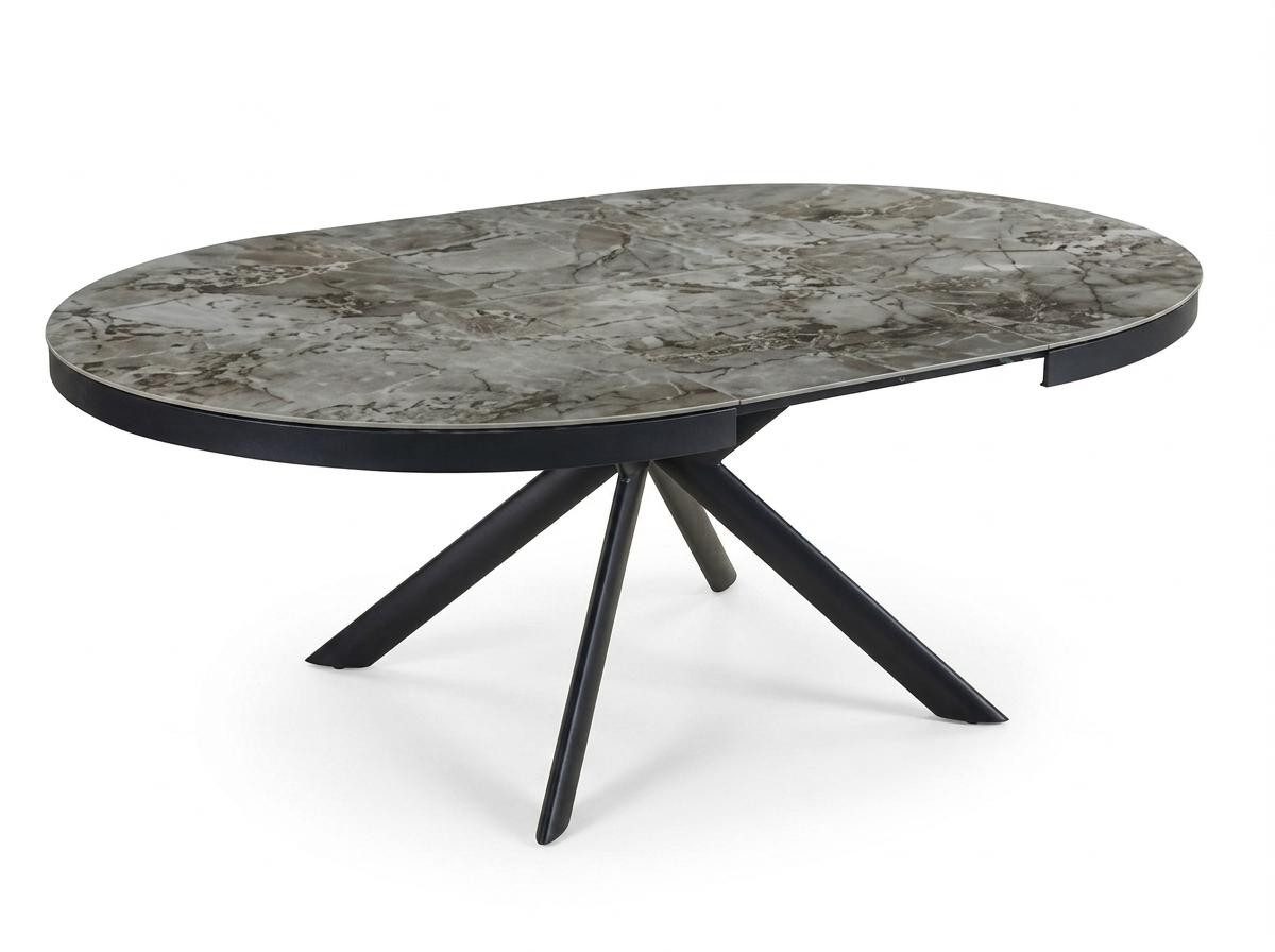 Xlmoebel Esstisch Moderner Esstisch in Schwarz mit Marmoroptik und Metallgestell (Esstisch), Made in Europa