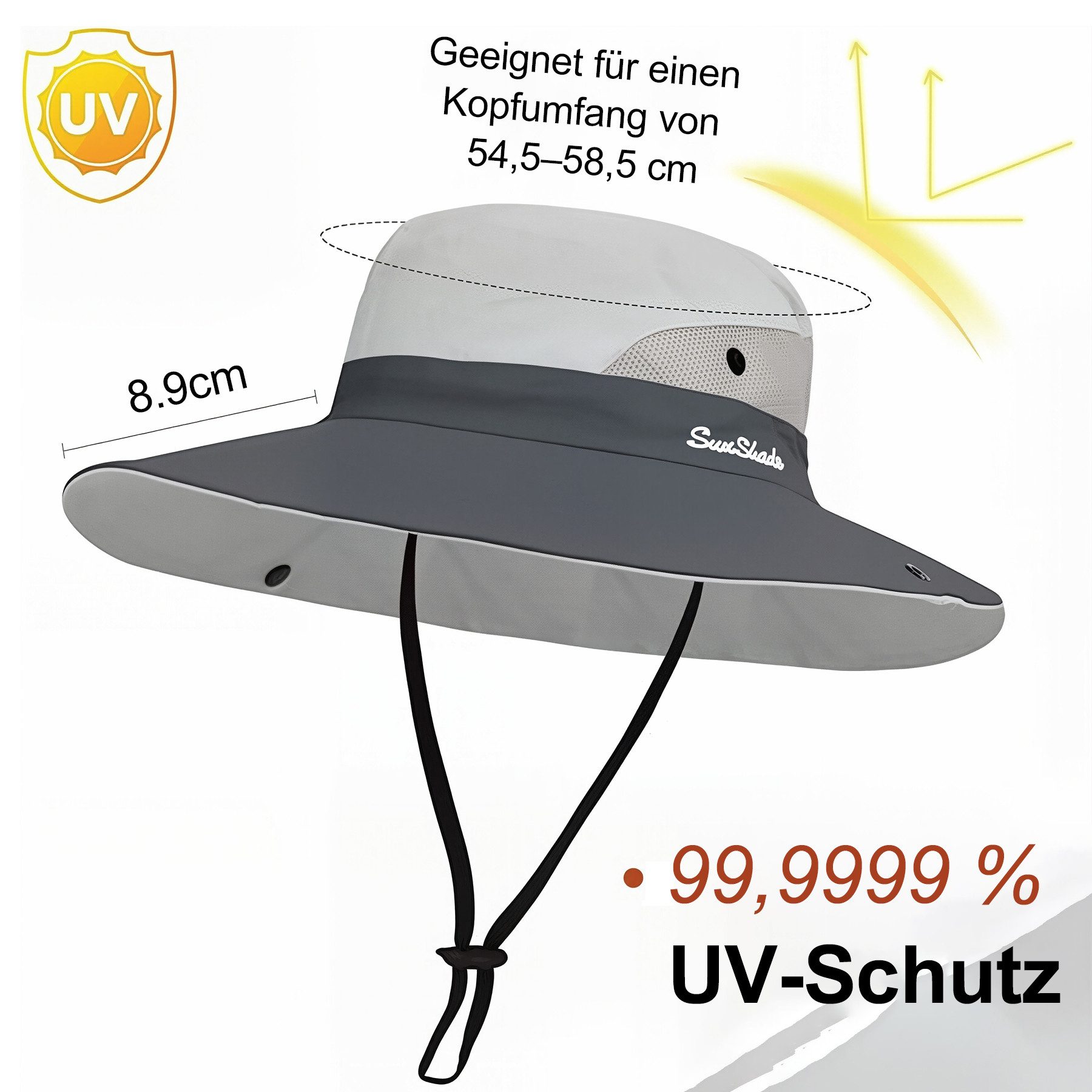 Mutig Sonnenhut 2 stk Damen Faltbarer Sonnenhut mit Zopföffnung breiter Rand UPF 50 (Mesh Breiter Rand Strand Fischerhut, UV Schutz Winddicht Strandhut, Wasserdicht Leicht Outdoor Buschhut mit Verstellbare Kinnband) Sommerhut Wanderhut Gartenhut für Sommer, Wandern Strand & Reise