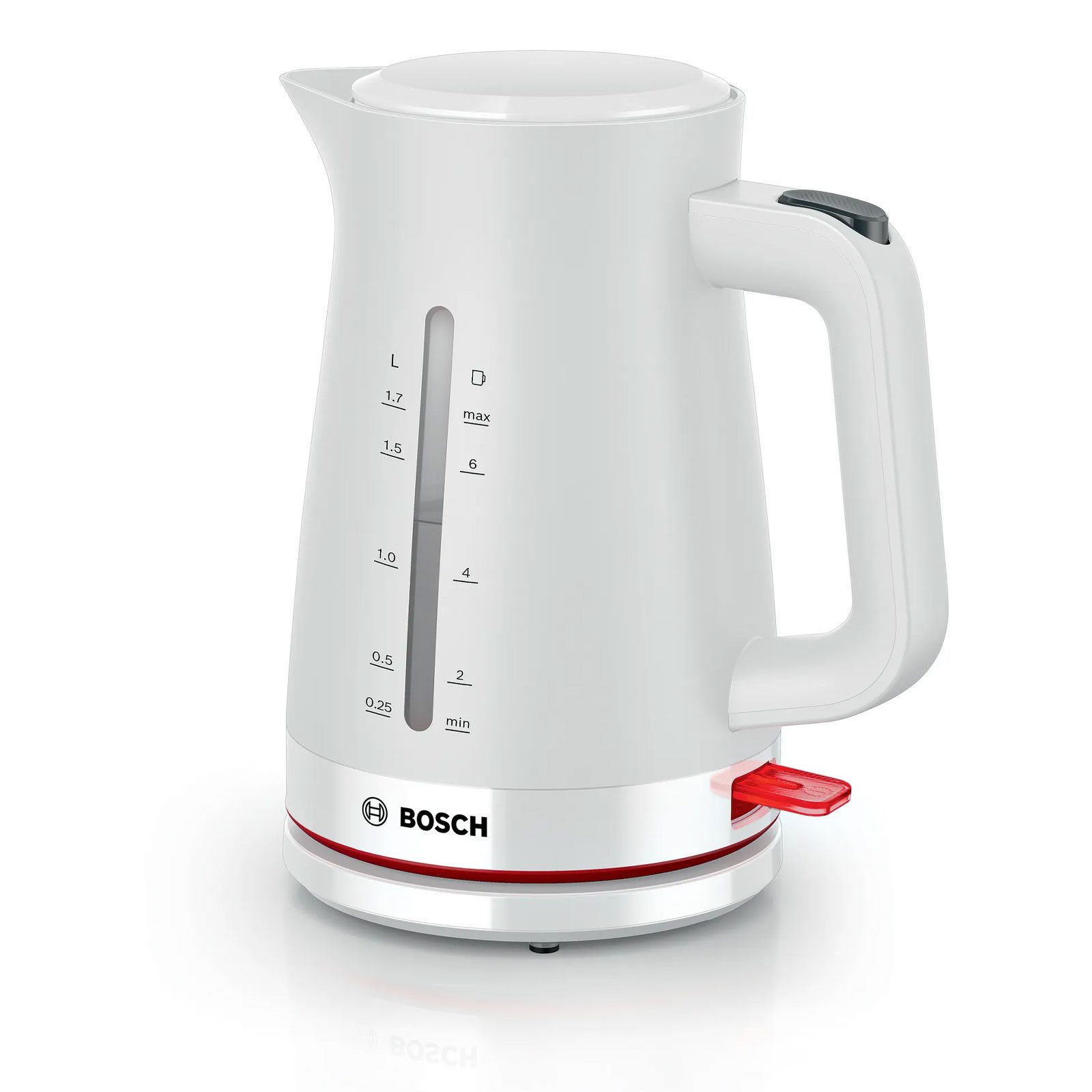 BOSCH Wasserkocher TWK3M121, Großes Fassungsvermögen von 1.7 Litern