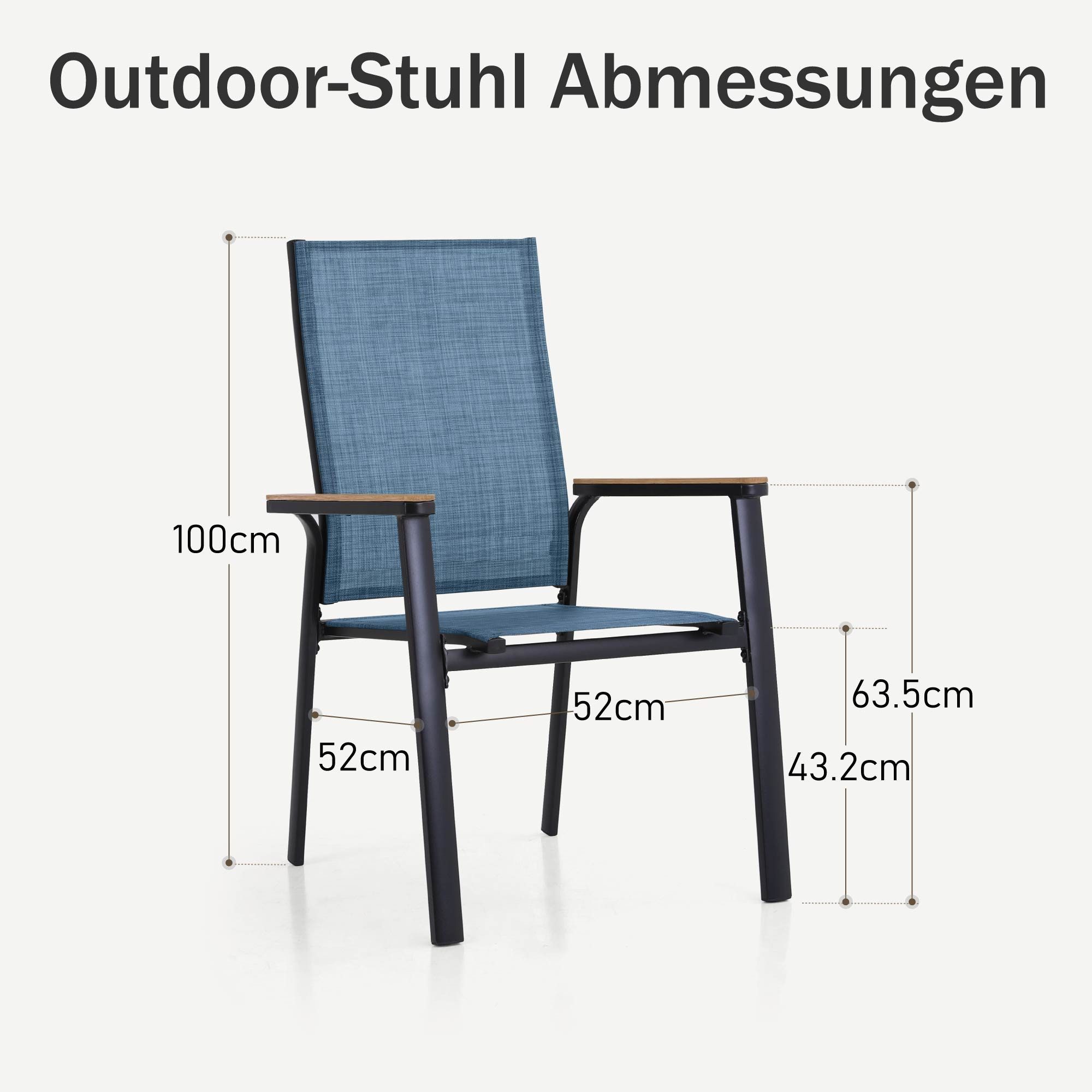 PHI VILLA Gartenstuhl (mit Textilene Stapelbare günstig online kaufen