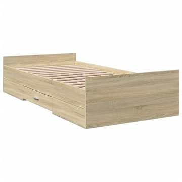 vidaXL Bett Bettgestell mit Schubladen Sonoma-Eiche 90x190 cm Holzwerkstoff