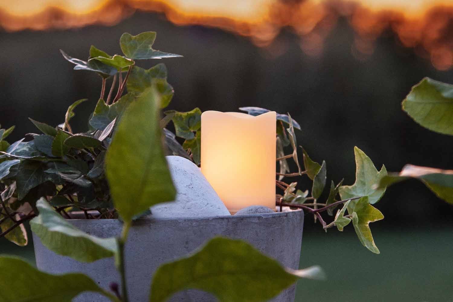 STAR TRADING LED-Kerze Flame (1-tlg), außen weiß Grabkerze 5x7cm Kunststoff günstig online kaufen