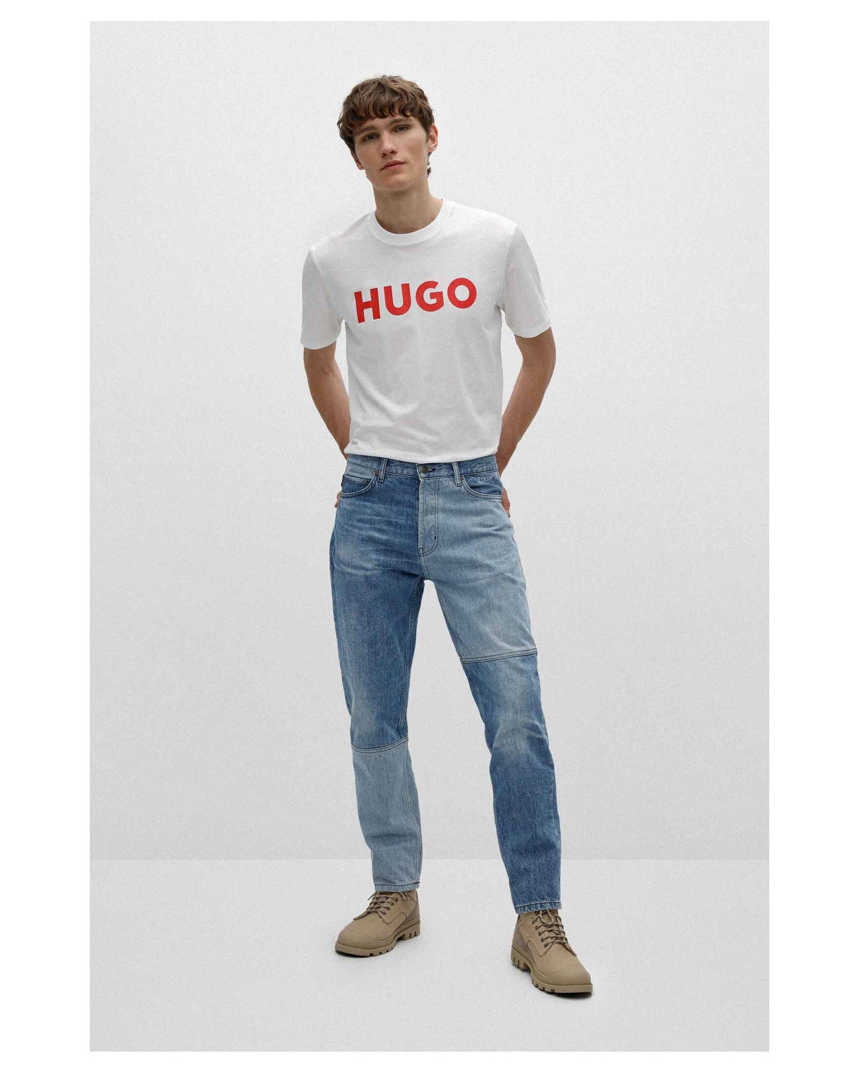 HUGO T-Shirt Herren (1-tlg) T-Shirt (10) weiss DULIVIO