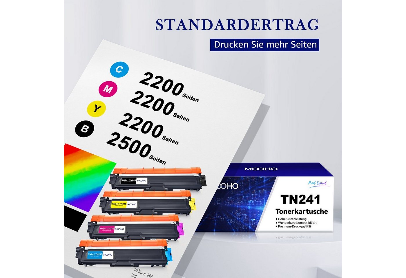 Thumbnail - MOOHO Tonerkartusche Multipack TN-241 TN-245 TN241 TN245, (Kompatibel für Brother MFC-9332CDW MFC-9142CDN MFC-9140CDN MF...