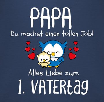 Shirtracer Lätzchen 1. Vatertag - Papa du machst einen tollen Job, Geschenk Vatertag Baby