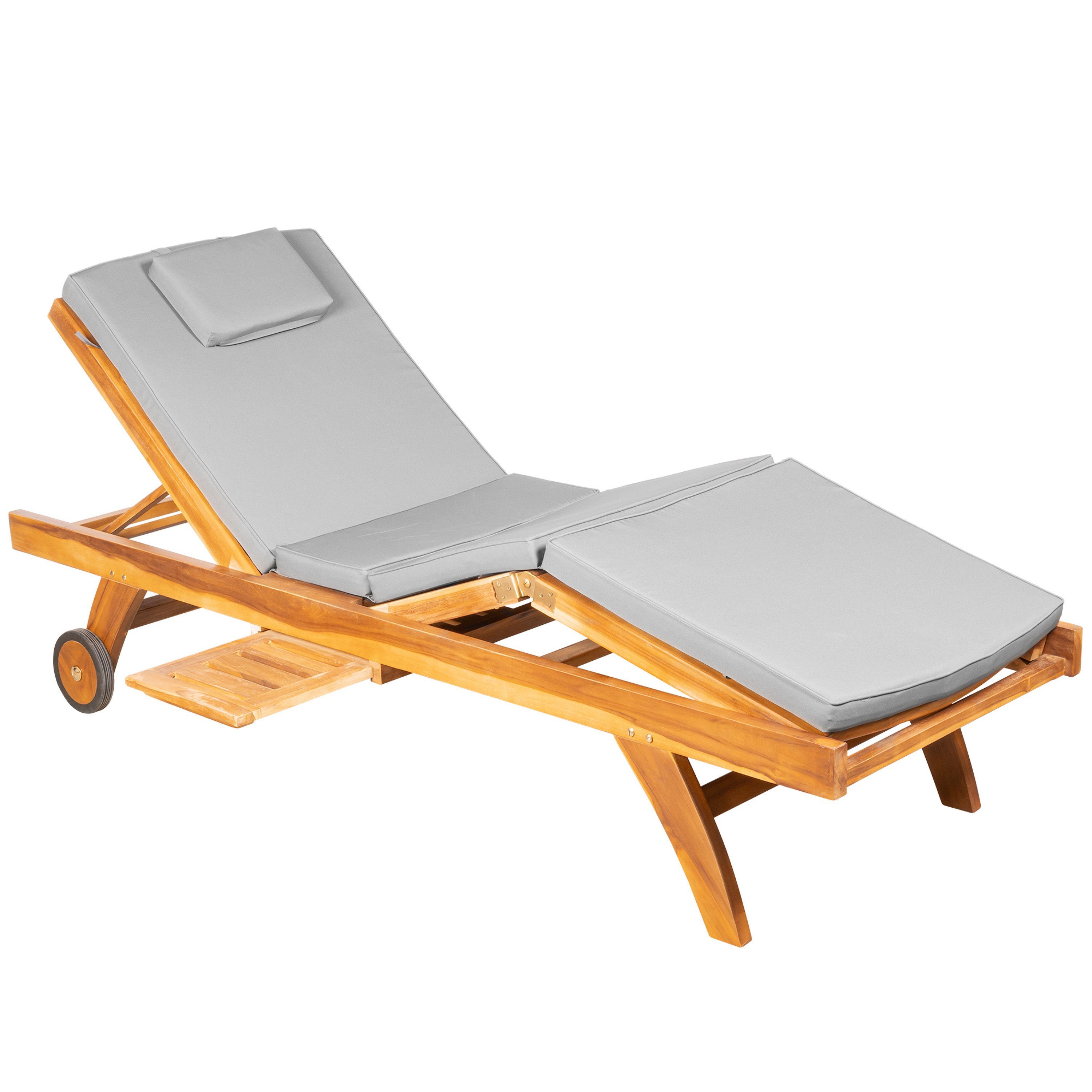 ib style Gartenliege »Royal Teak Rollliege inkl. Auflage«, Sonnenliege