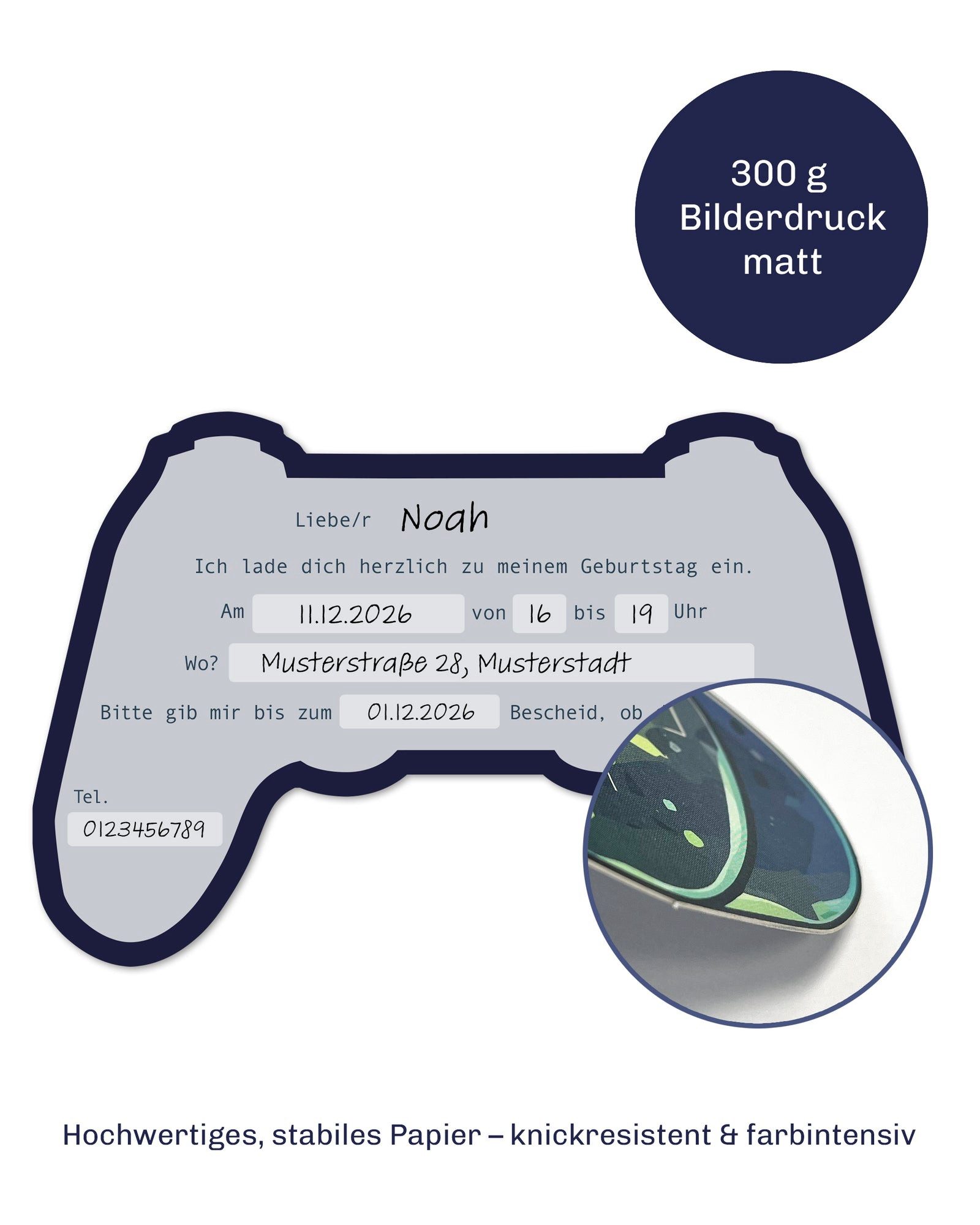 CUPCAKES & KISSES Einladungskarten 12x Gaming Einladungskarten Kindergeburtstag für Kinder, Gaming