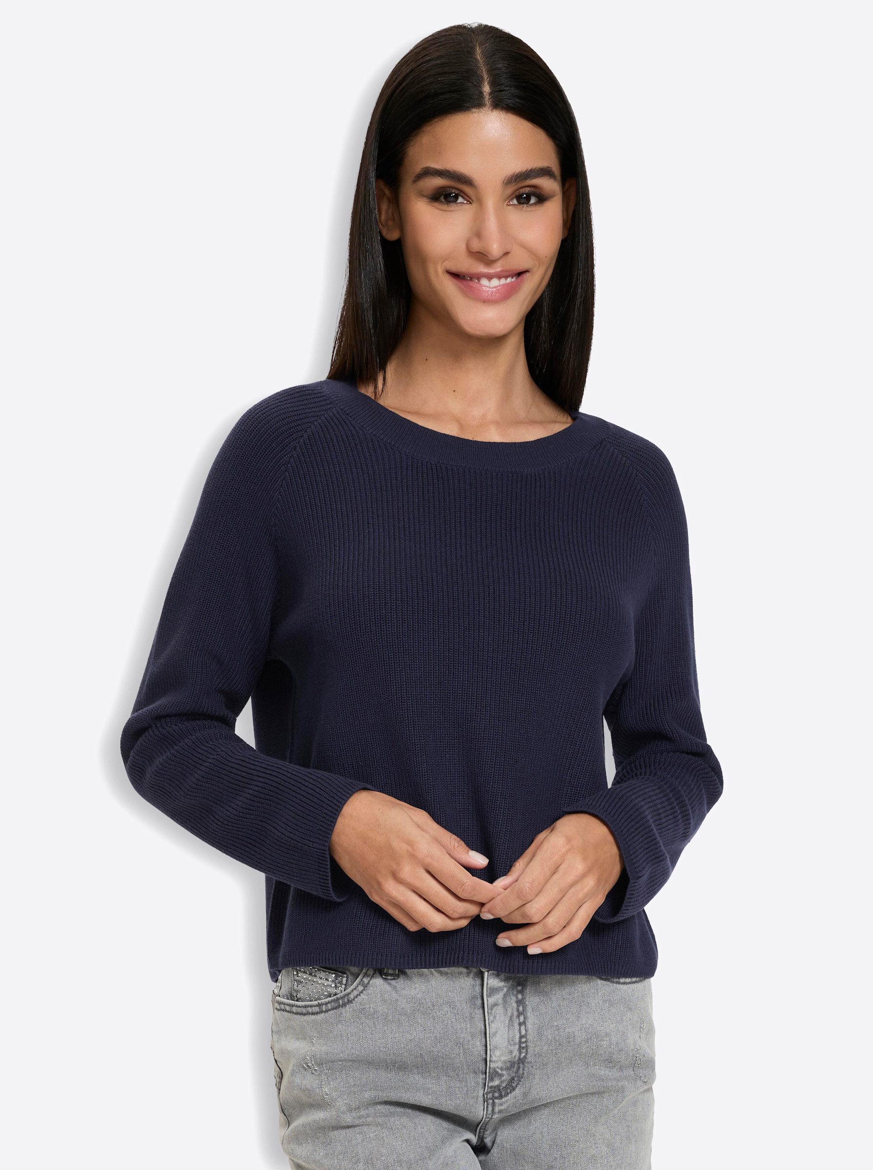 Strickpullover Pullover Langarm Perlfang