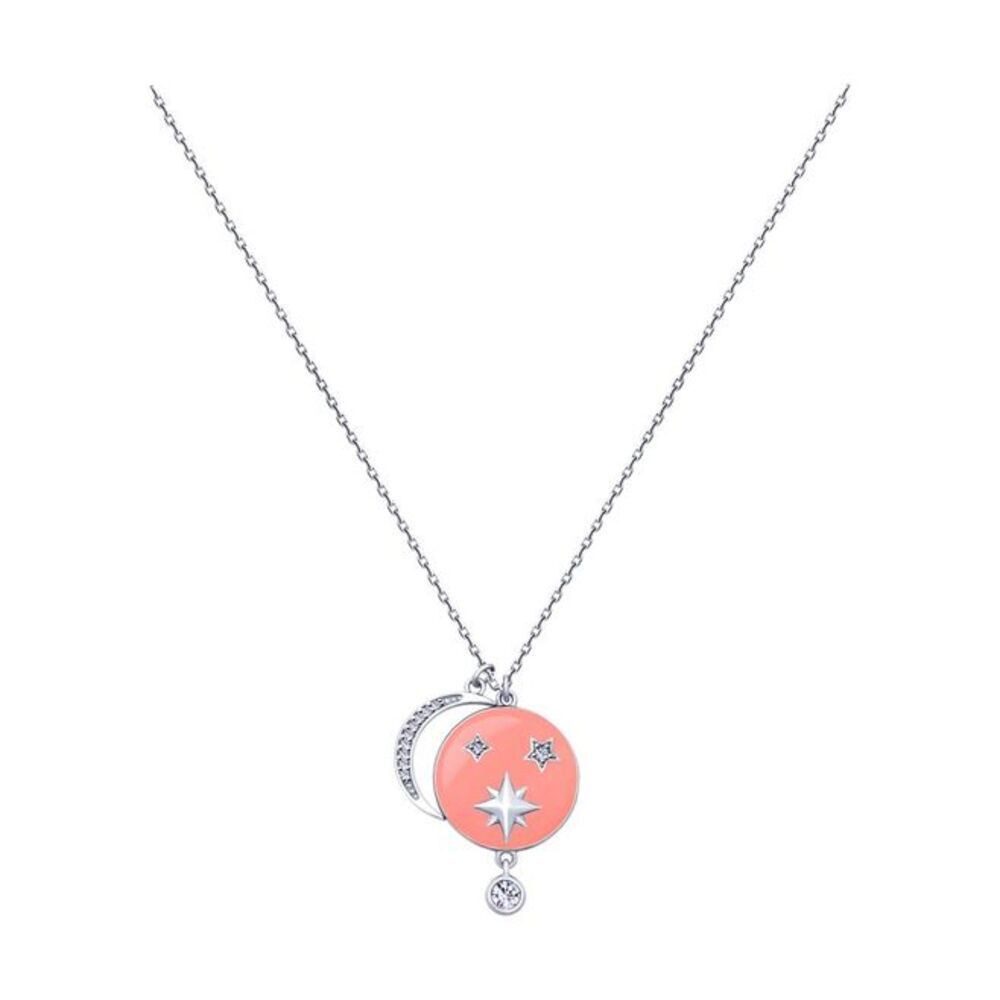 Kette mit Anhänger Halskette Collie 925 Silber mit Anhänger Emaille Zirkonia