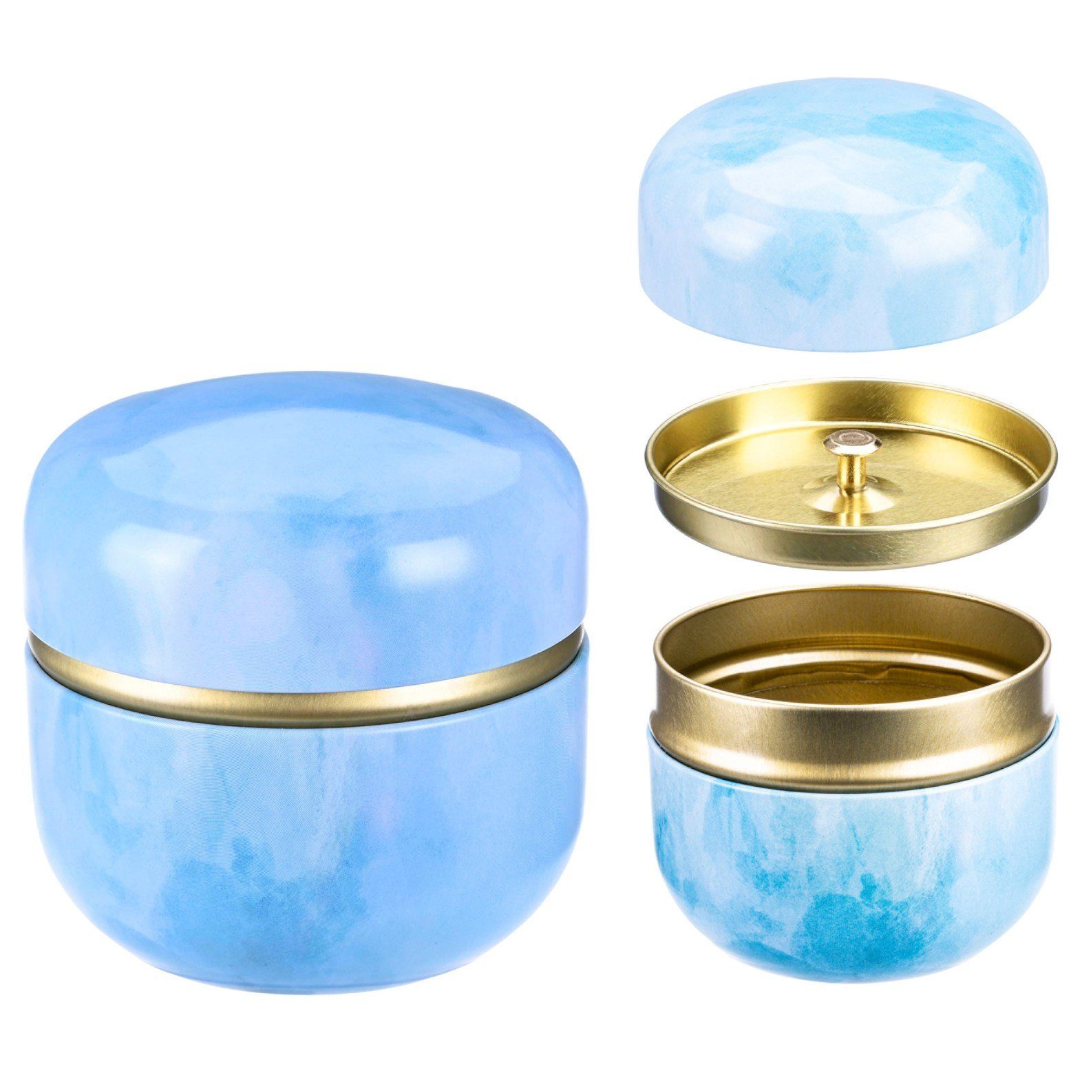 Teedose Japanische Matcha Teedose Chazutsu, blau