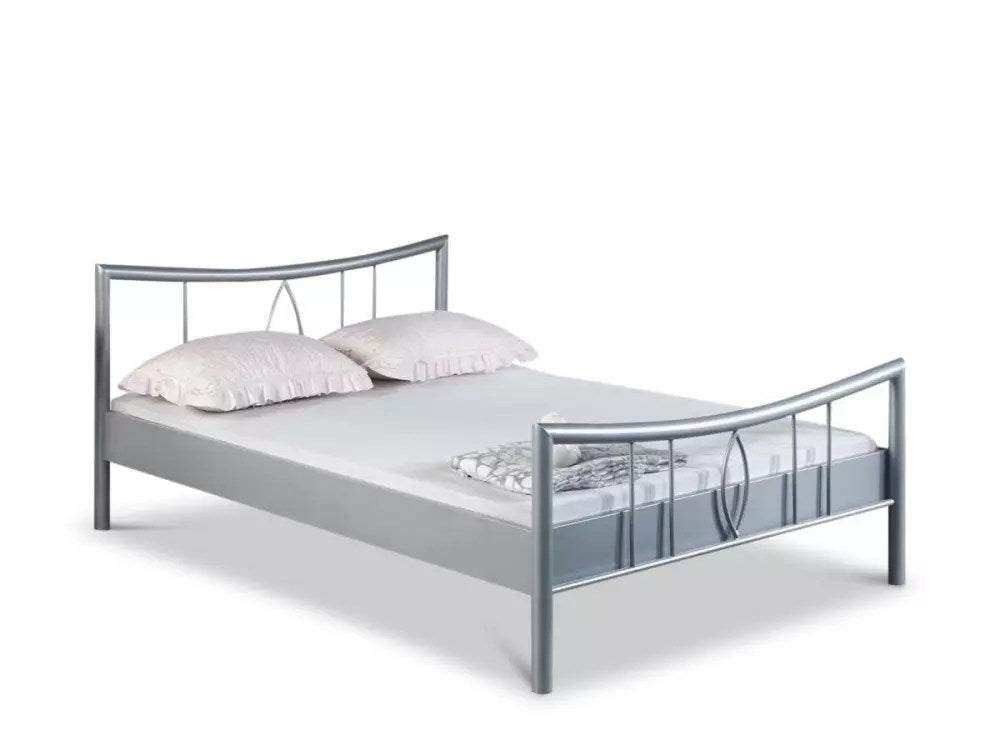 BedBox Metallbett Luisa, Metallbett mit klassischem Kopfteil und zeitloser Linienführung