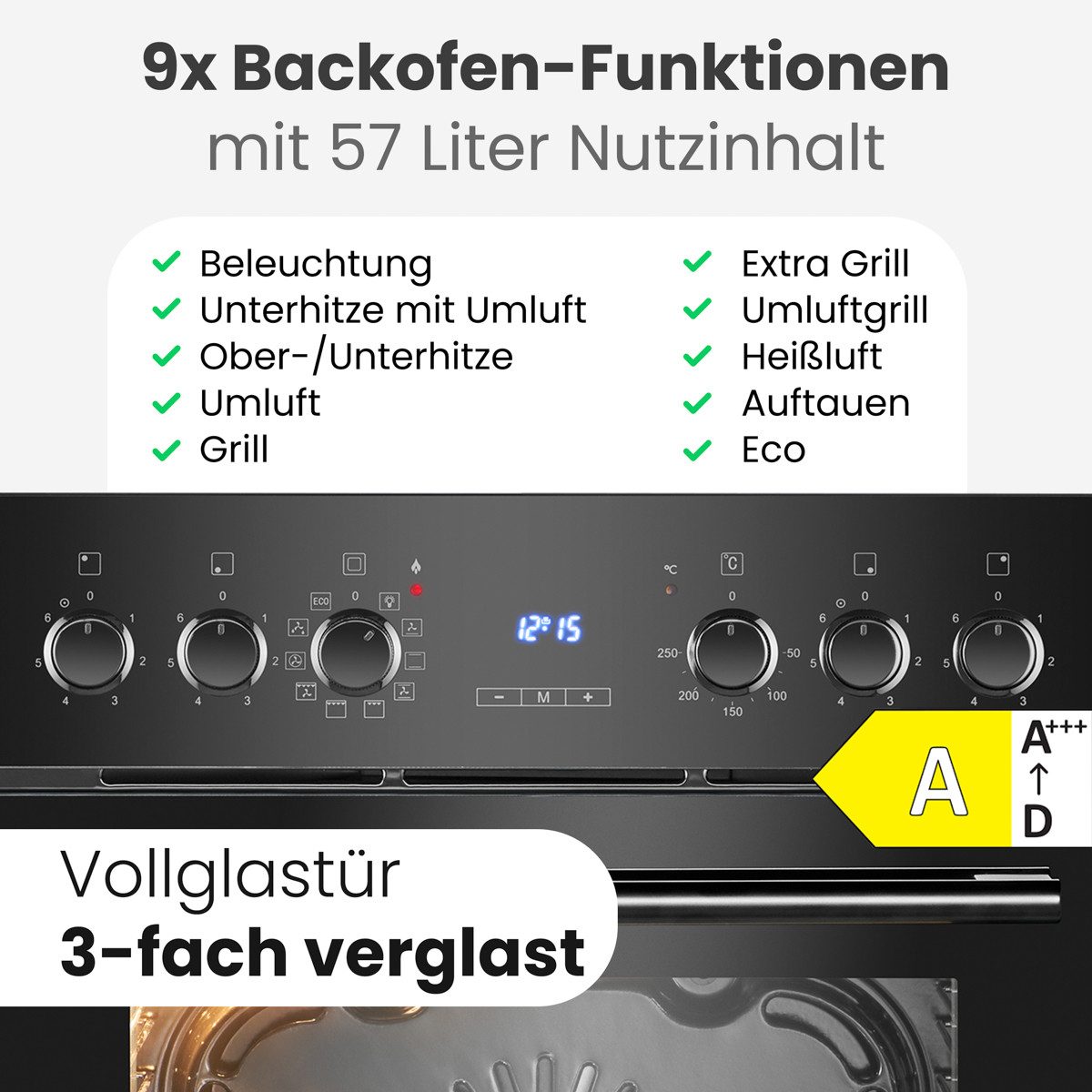 BOMANN Elektro-Herd-Set EHBC 7938, Herd-Kochfeld-Kombination, 60cm, Grill Heißluft