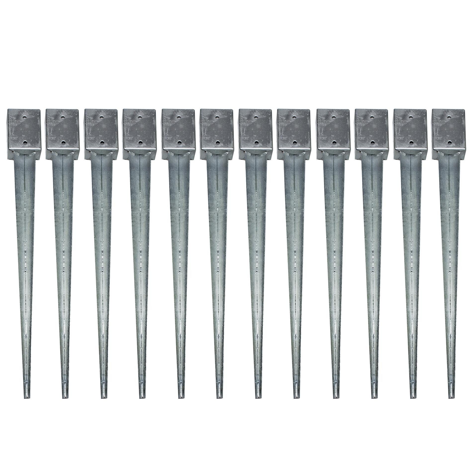 ESTEXO Einschlagbodenhülse Einschlaghülsen 101x101x900mm 12x Erdanker Bodenanker