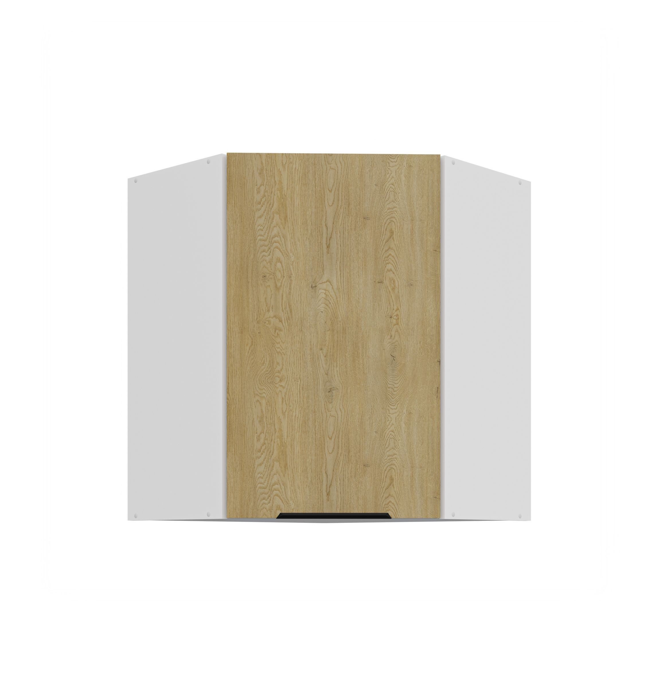 Küchen-Preisbombe Eckhängeschrank 60x60 cm Küche CREMONA Eiche hell + Weiß Küchenzeile Küchenblock