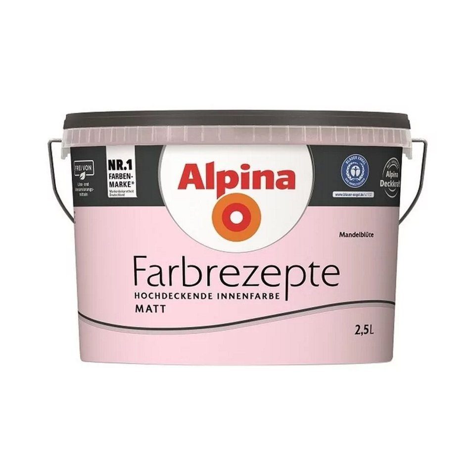 Alpina Wand- und Deckenfarbe Alpina Farbrezepte 2,5 L. Wandfarbe Mandelblüte -