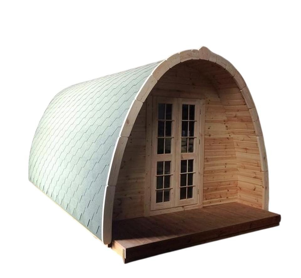 JVmoebel Gartenhaus Holzhütte aus hochwertigem Holz in Braun für gemütliche Auszeiten, (Camping Haus), Made in Europe