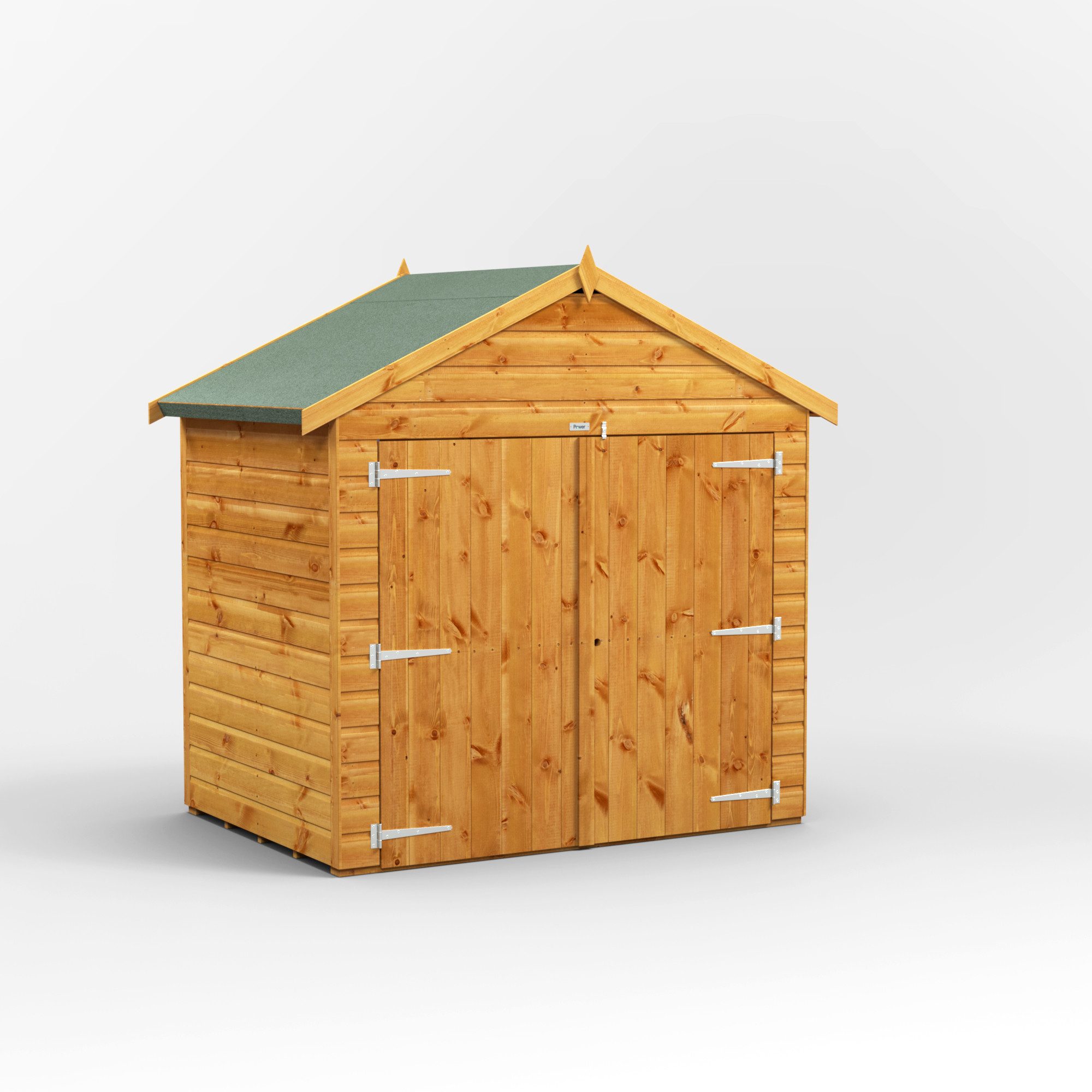Powersheds Gerätehaus Fahrradschuppen mit Satteldach aus Nut- und Feder Vollholz, BxT: 120x180 cm, (Polyester-verstärkte Dachpappe, gehärtetes Glas, hochwertige – Bild 2 von 5