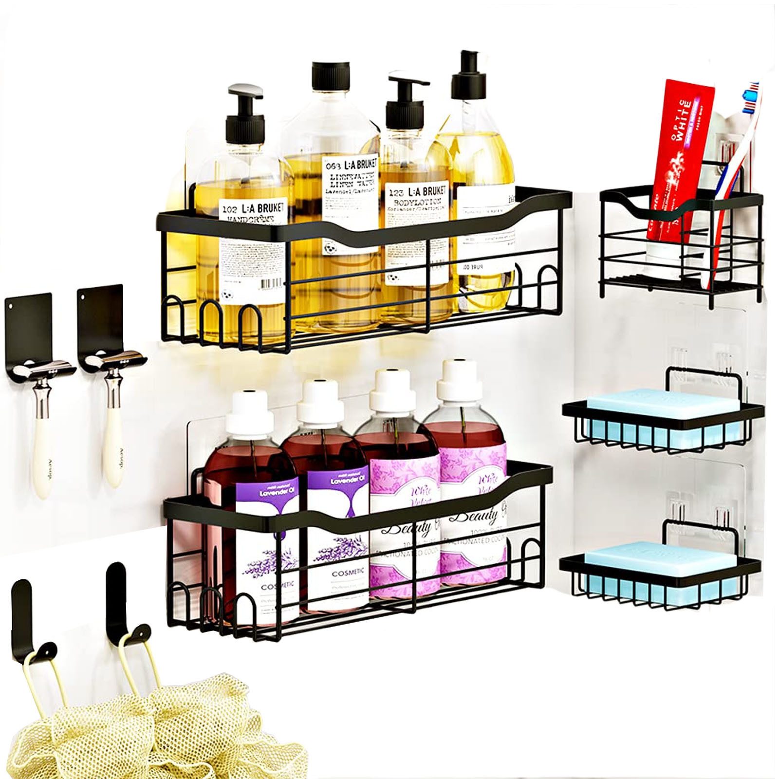 SURFOU Badregal Badezimmer-Duschregal-Organizer-Set 9-teiliges Rostfrei ohn günstig online kaufen