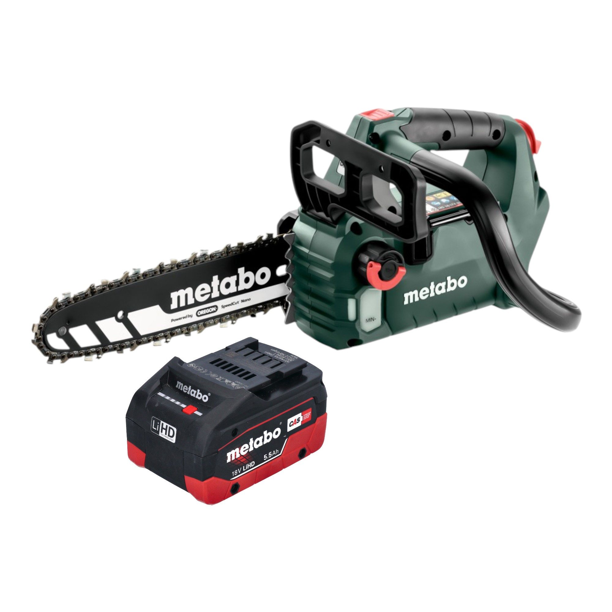 metabo Akku-Kettensäge MS 18 LTX BL 25 Akku Kettensäge 18 V 25 cm Brushless + 1x LiHD Akku