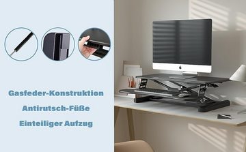 Elbe Inno Schreibtischaufsatz Tischaufsatz Stehtisch Stehpult Homeoffice, höhenverstellbar, ergonomisch, mit Tastaturablage, X-Frame