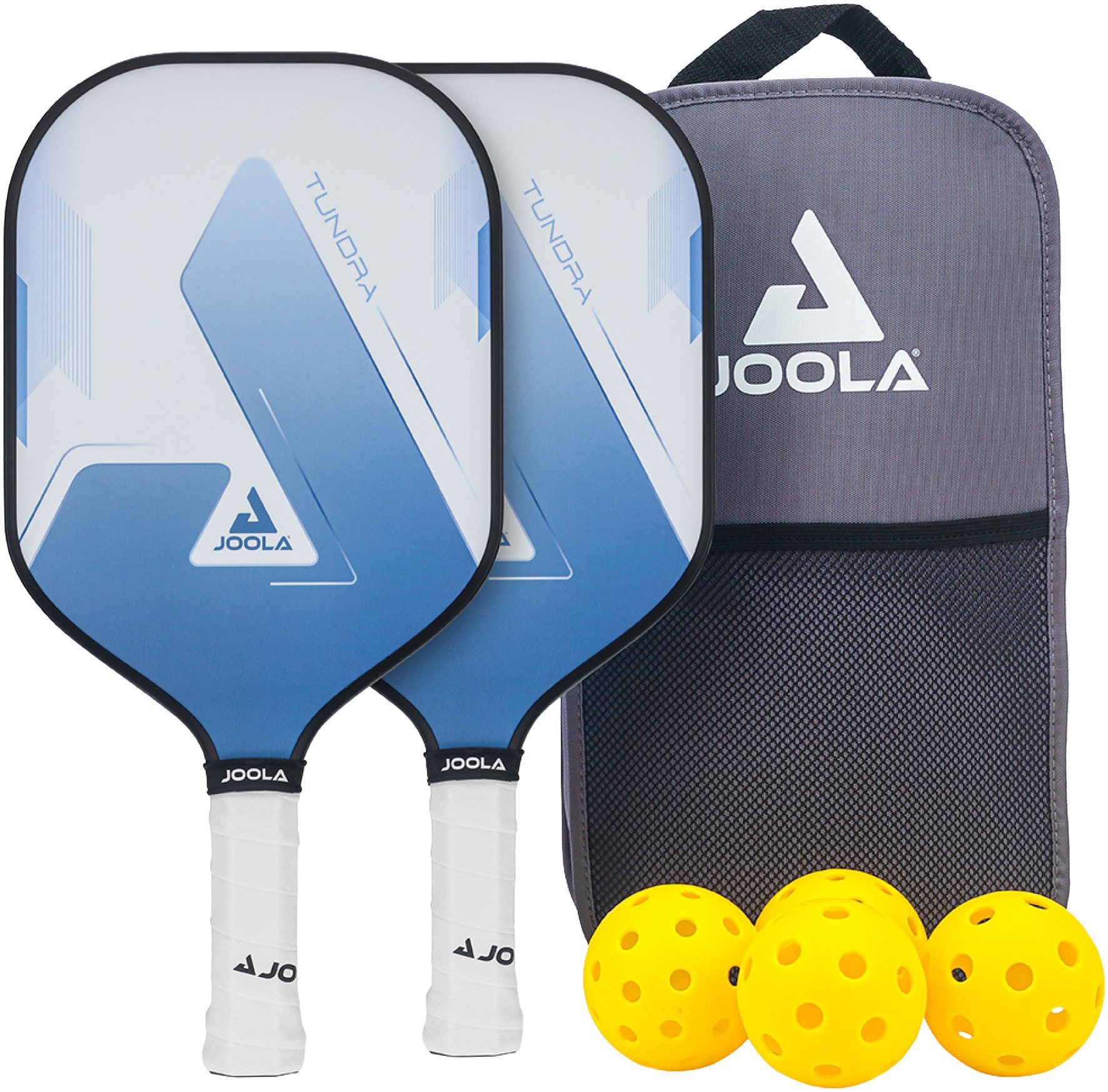 Joola Pickleballschläger Tundra Pickleball Set, (Set, 7-tlg), Inklusive 2 Schläger, 4 Bällen und Tasche, ideal für Freizeitspieler