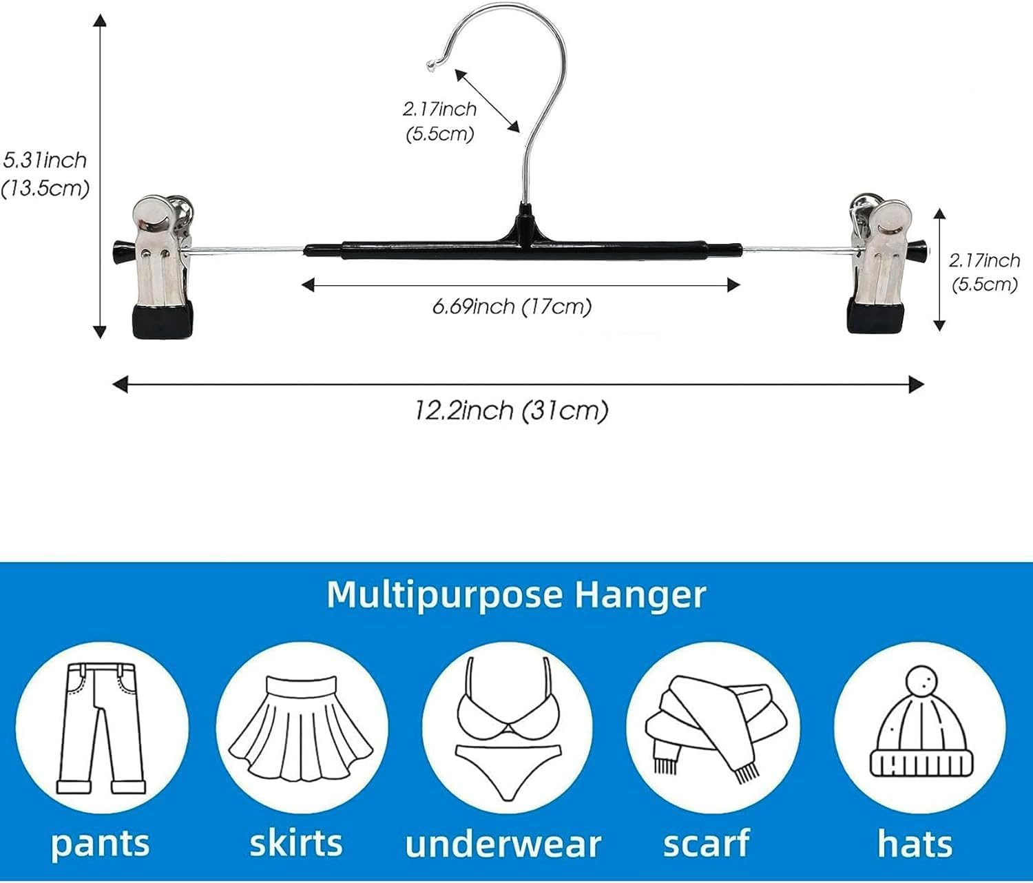 POPOLIC Kleiderbügel Hosenbügel aus Metall, 10 Stück Kleiderbügel Klammerbü günstig online kaufen