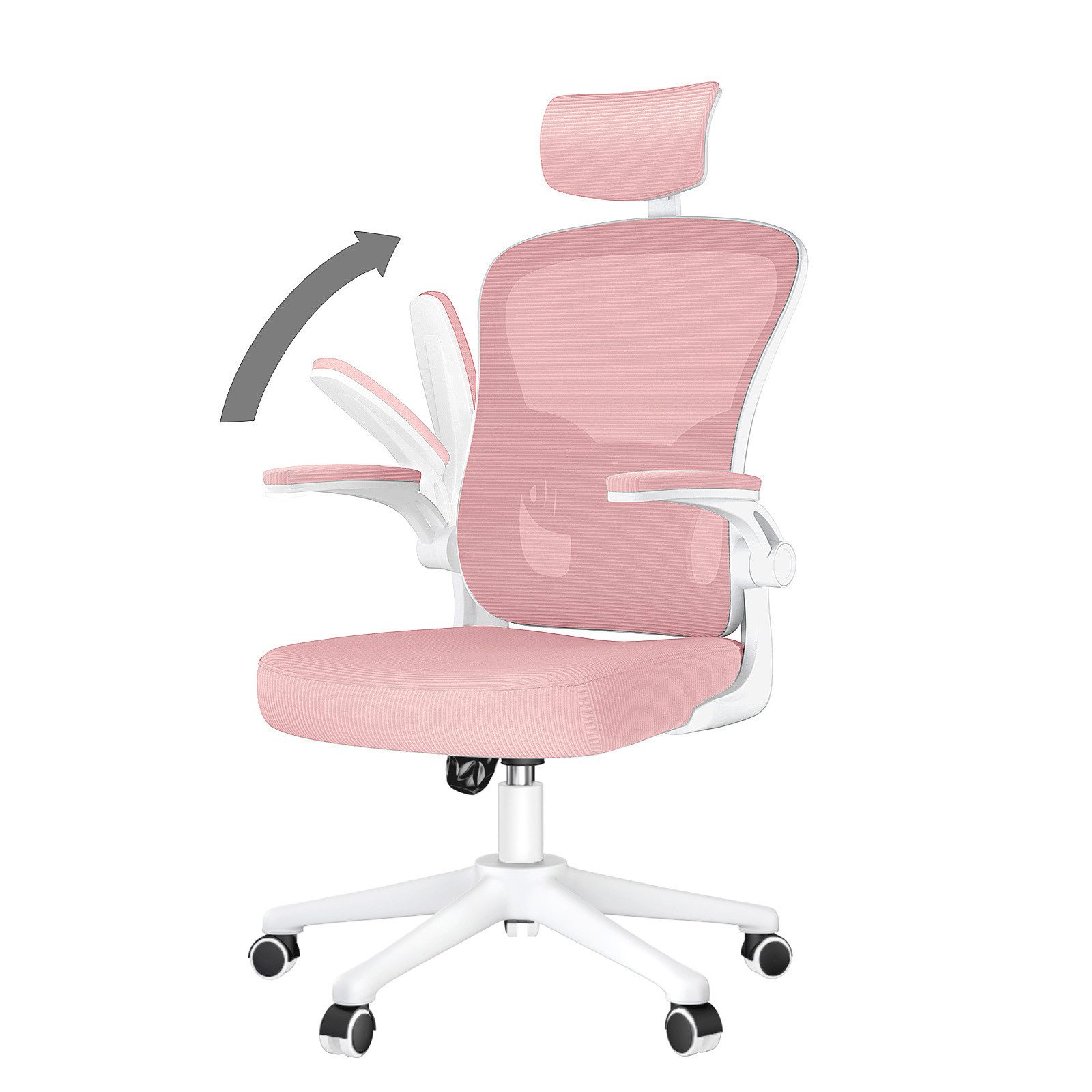 ZAISZE Bürostuhl Bürostuhl Ergonomisch, Schreibtischstuhl mit Kopfstütze, Verstellbare Armlehnen, Lendenstütze & atmungsaktive Rückenlehne