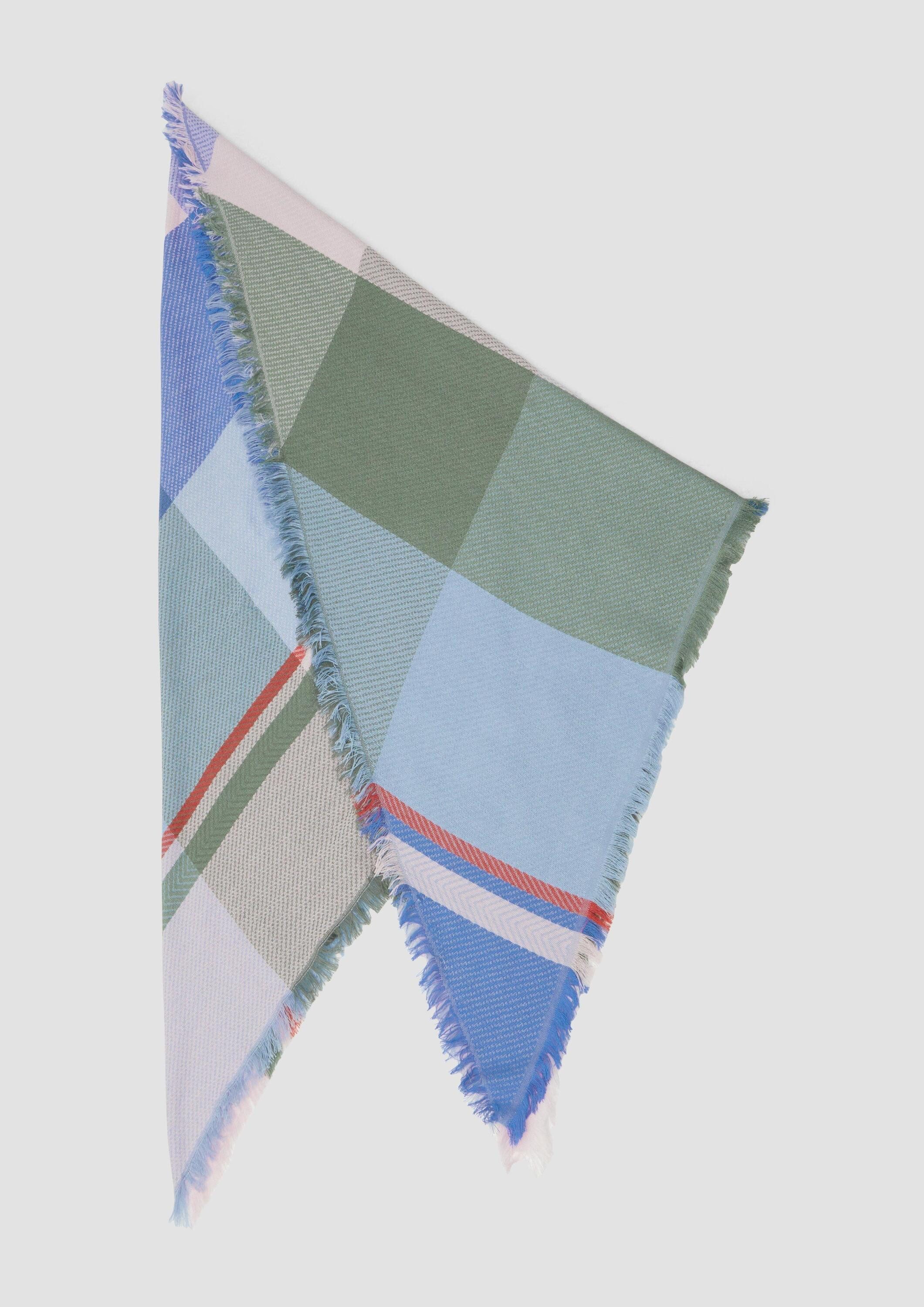 s.Oliver Schal Schal, Dreieckiger Schal aus Viskosemix mit Karomuster günstig online kaufen