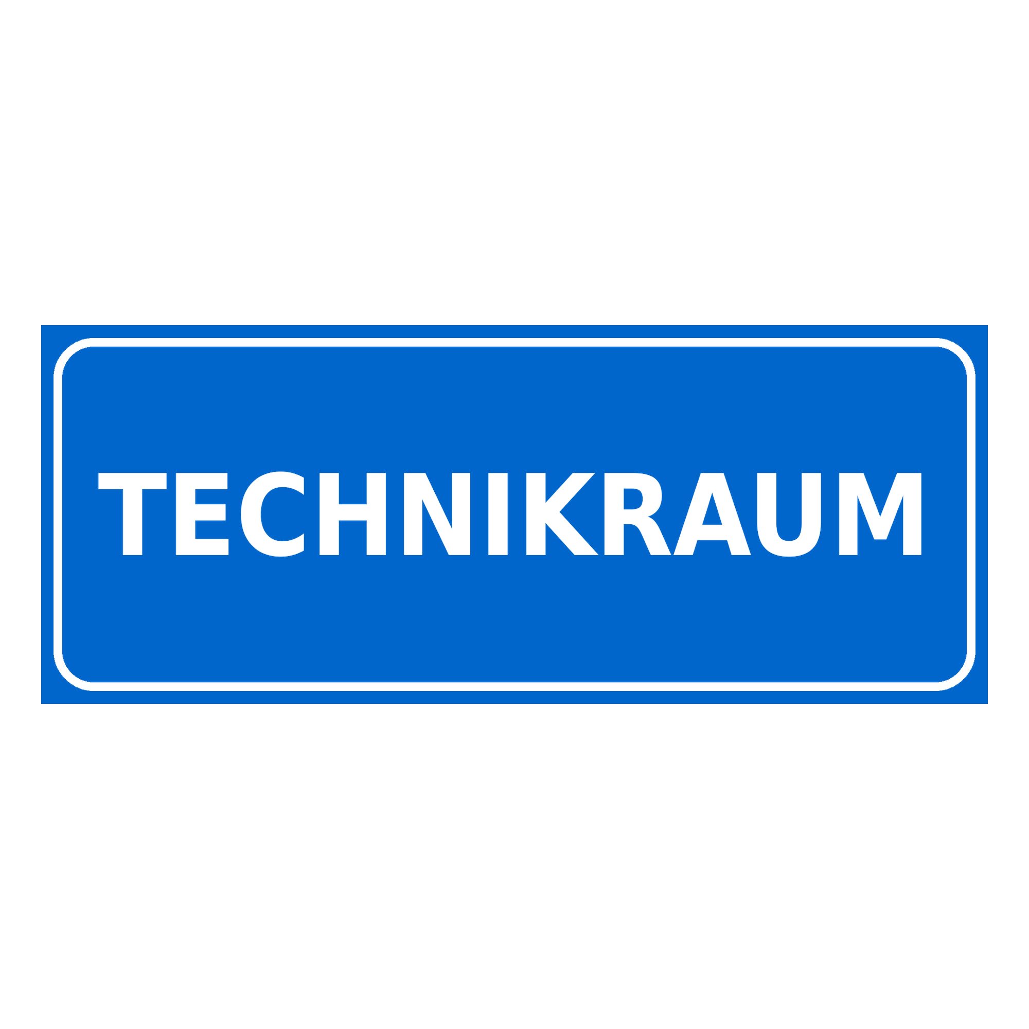 Nomiro Hinweisschild NOMIRO Türschild Hinweisschild Technikraum 15x6 cm - Kunststoff blau w, (1 St), selbstklebend, lasergraviert