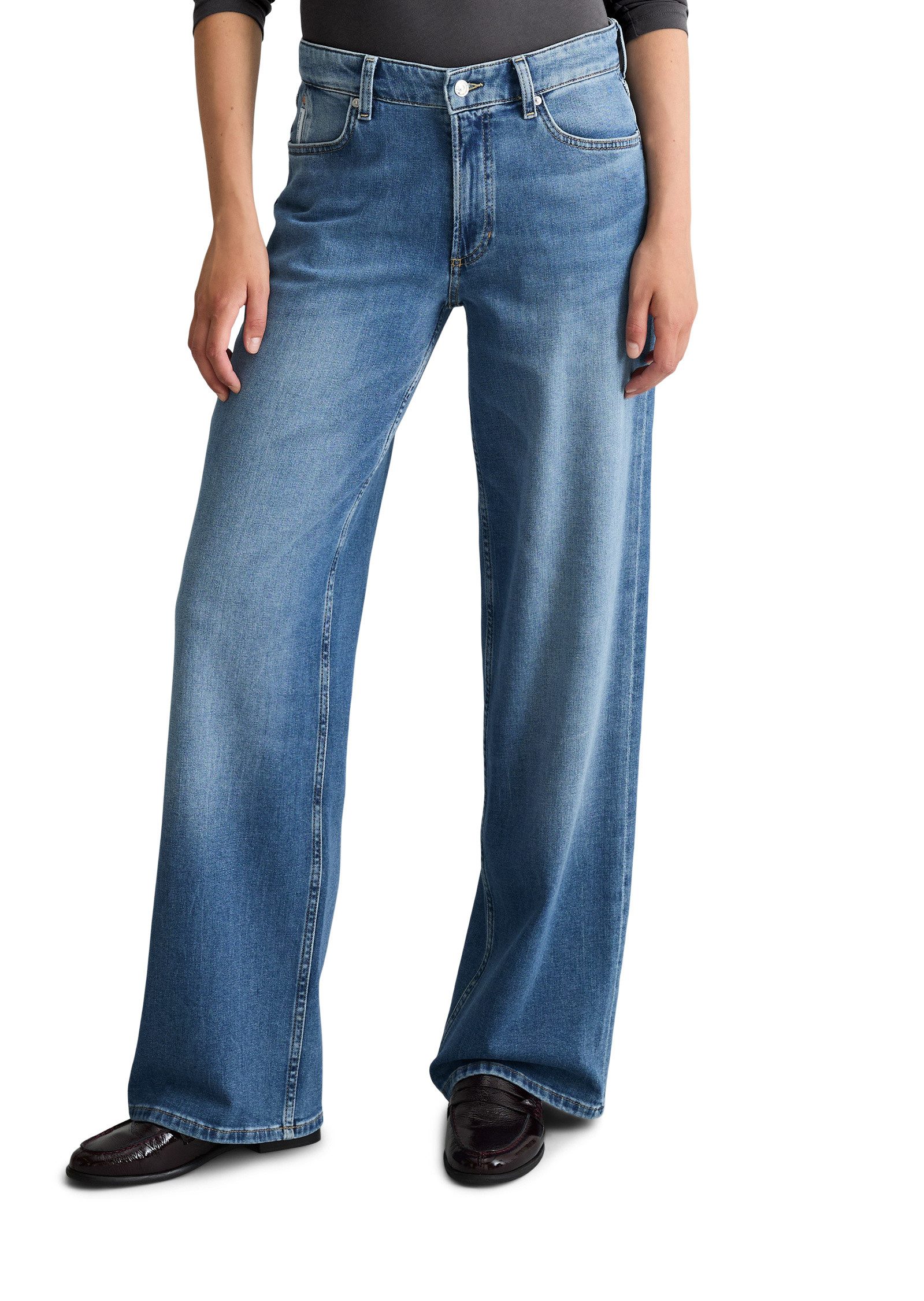 Marc O'Polo DENIM Weite Jeans aus weichem Organic-Cotton-Stretch