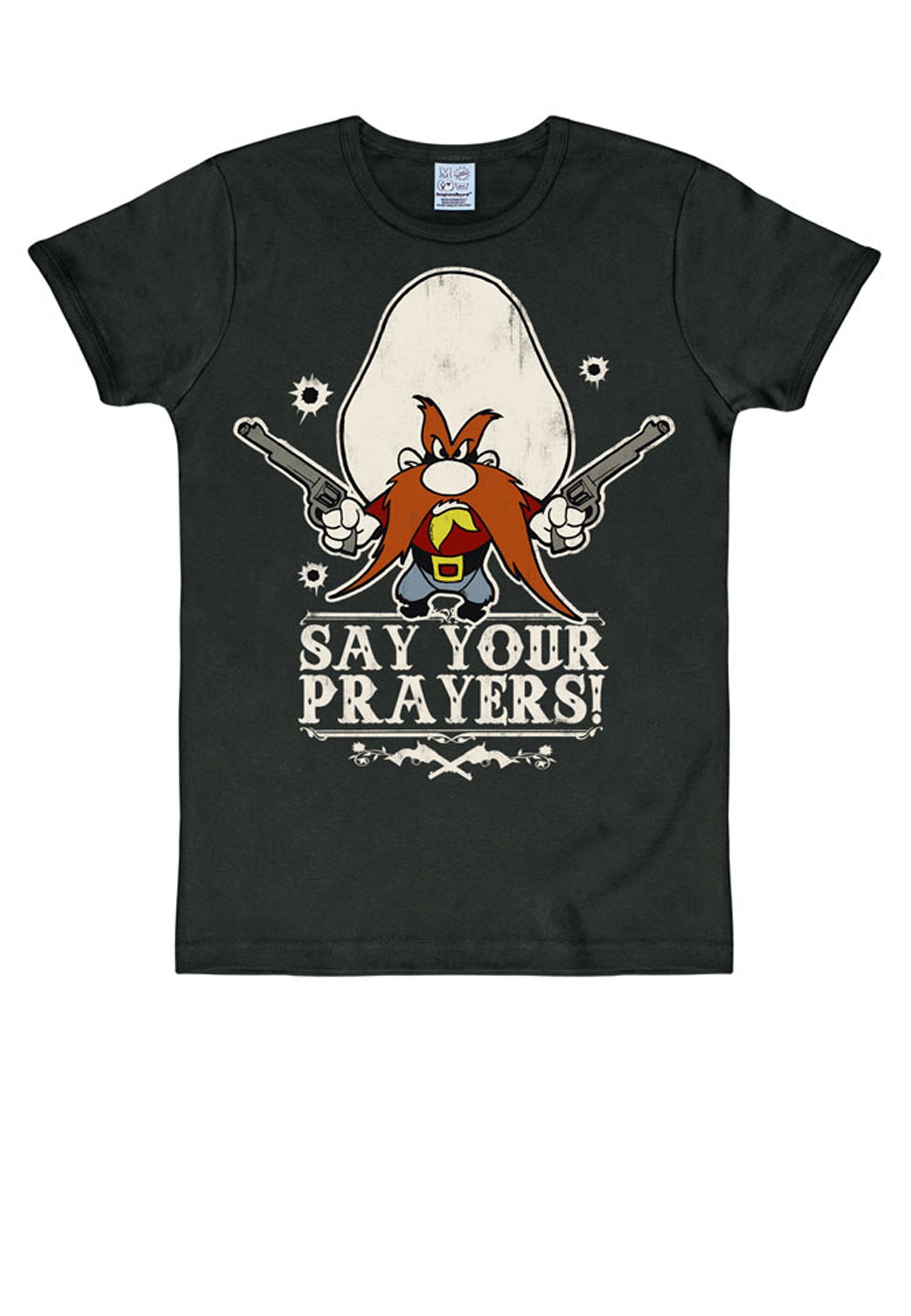 - Looney - Tunes Yosemite LOGOSHIRT T-Shirt Retro-Print mit coolem Prayer