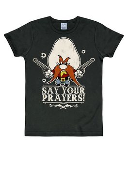 LOGOSHIRT T-Shirt Looney Tunes - Yosemite - Prayer mit coolem Retro-Print