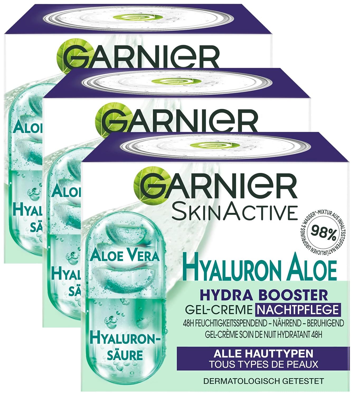 Nachtcreme Hyaluron Aloe Hydra Booster Gel-Creme Nachtpflege, 50 ml