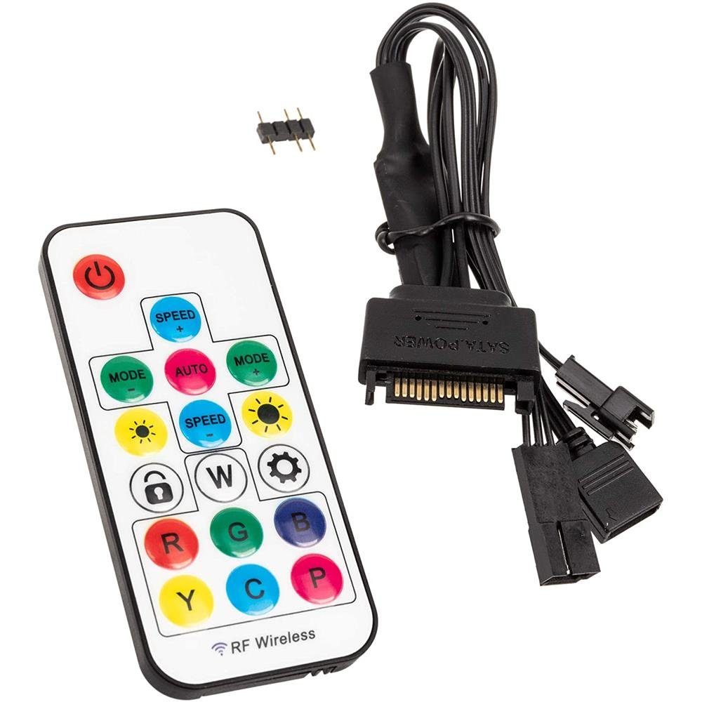 Kolink LED Stripe Inspire L1 ARGB Controller, 3-Pin, digital adressierbare RGB-LEDs mit RF-Fernbedienung