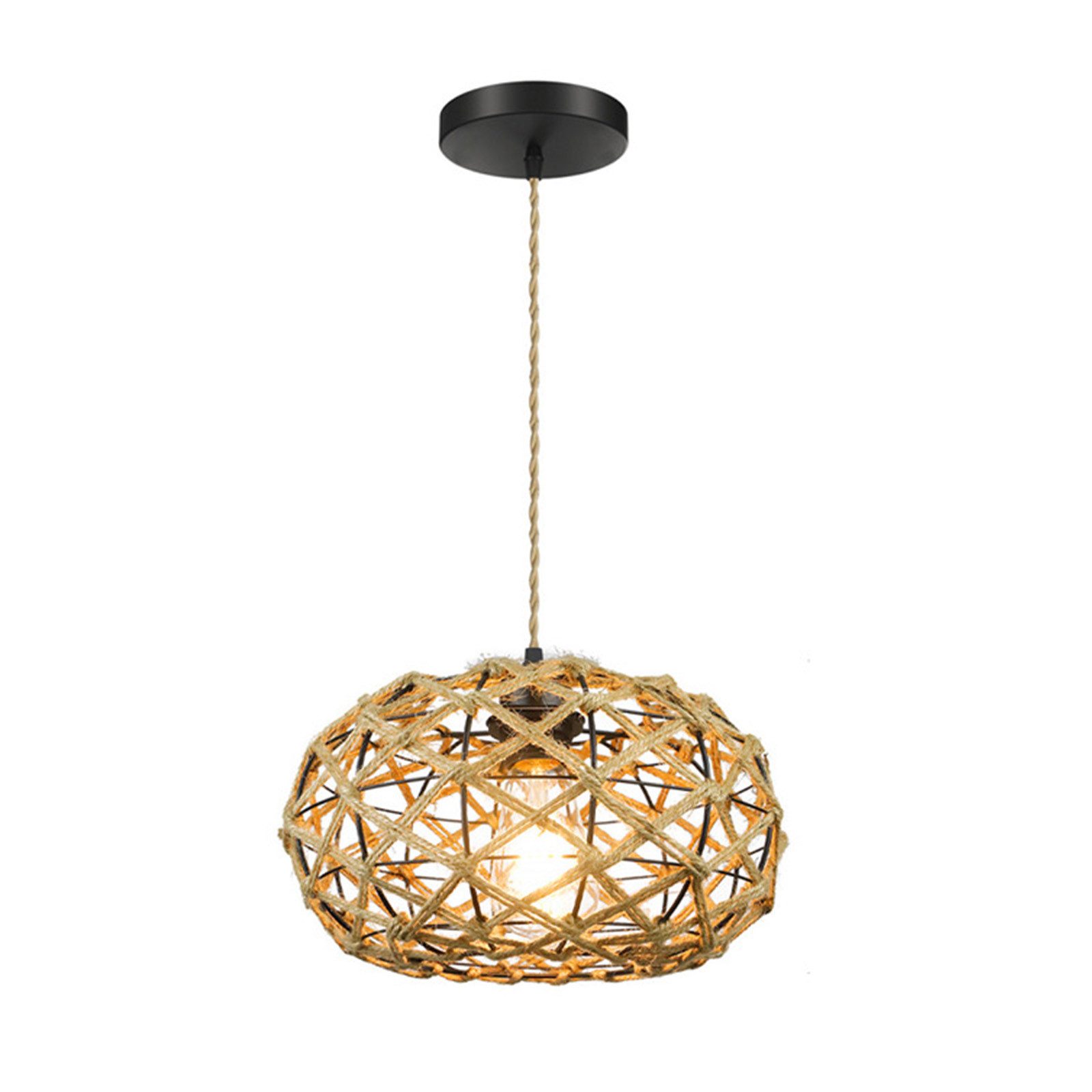 Riserva Hängeleuchte Hängelampe Rattan Ø31 cm, E27, Boho, 1 m Kabel, ohne Leuchtmittel